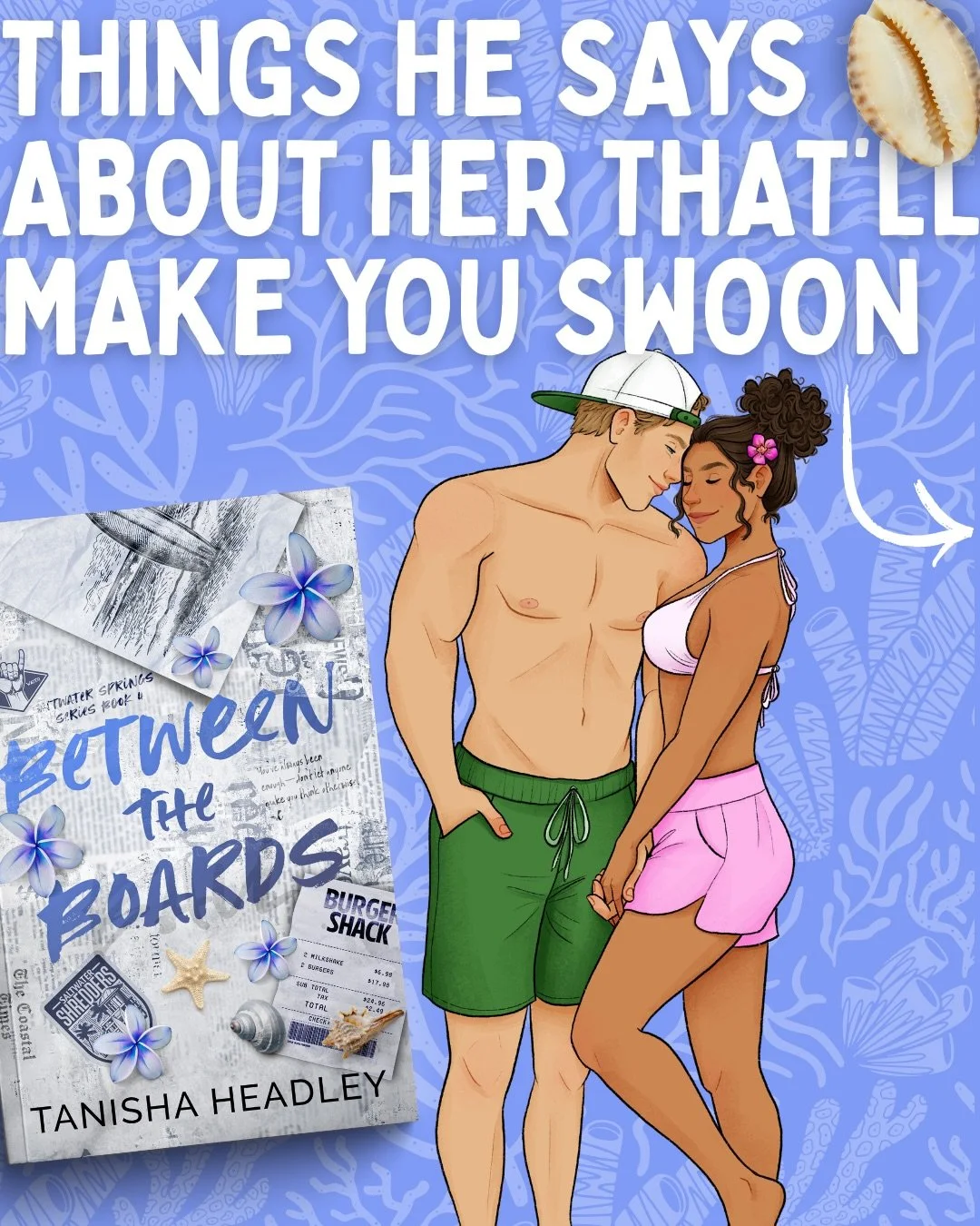 Obsessed. 😍 Between the Boards, my upcoming surf romance, releases June 4th and is available for preorder now!
&bull;
#sportsromance #surfromance #summerromancetbr #summerreads #romancereader