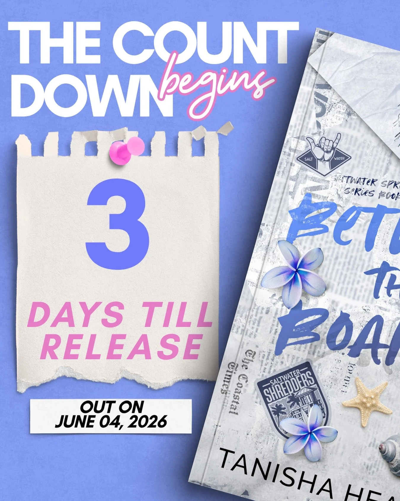 BETWEEN THE BOARDS IS ALMOST HERE!!!!! 😱
&bull;
To say I&rsquo;m feeling heartbroken about this series ending is an understatement&hellip;but I can&rsquo;t wait for you to finally get a taste of Kairi and Colton 🪼
&bull;
#surfromance #sportsromance