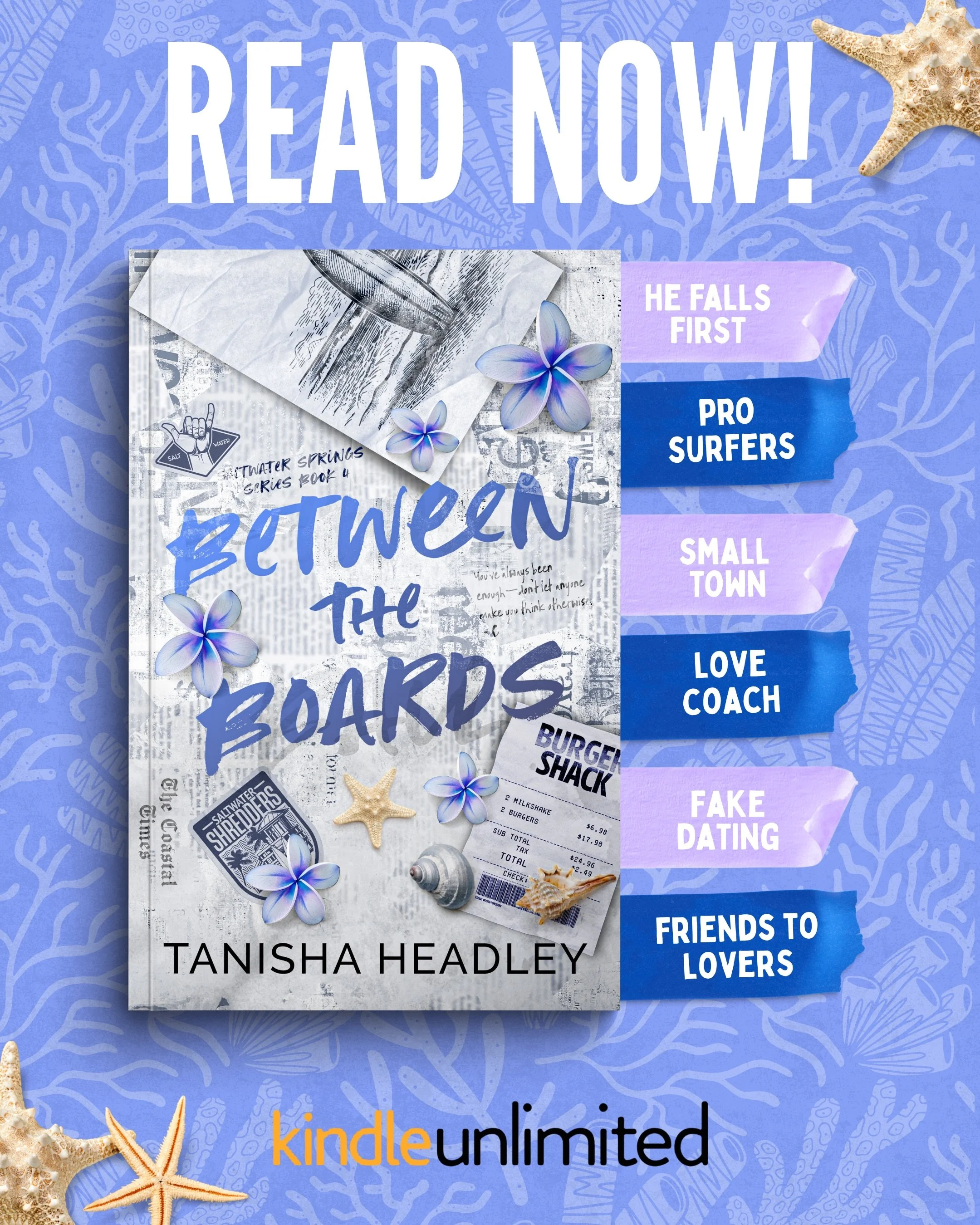 Between the Boards is FINALLY here!!! 🥹💕

Book 4, the final book in the Saltwater Springs series is officially live on Amazon and KU!!

My heart is broken that this series is over, but I couldn&rsquo;t be happier that Kairi and Colton&rsquo;s story