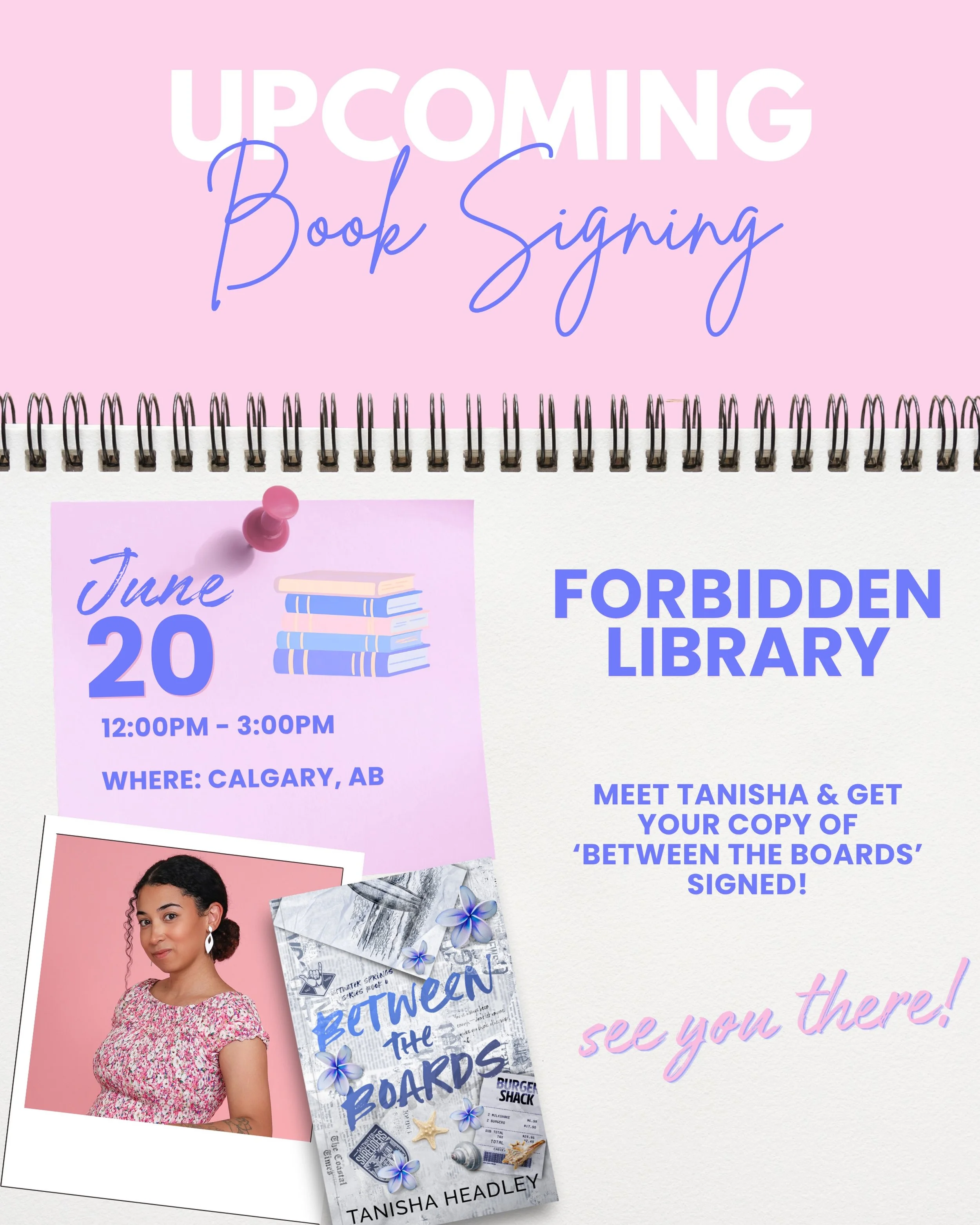 Hey Calgary, I&rsquo;ll be signing books at @forbiddenlibraryyyc this Saturday, June 20th, so be sure to come say hi!! 🩷