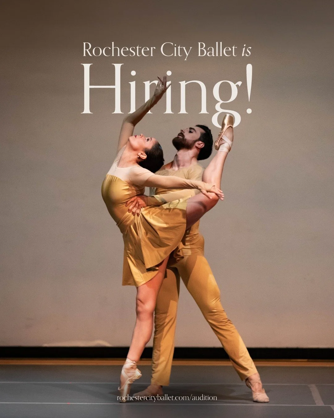 Rochester City Ballet is seeking male and female dancers with strong classical and contemporary technique for ✨ paid company ✨ and apprentice positions for the 2026&ndash;2027 season.

Company class auditions are invite only. To be considered, please