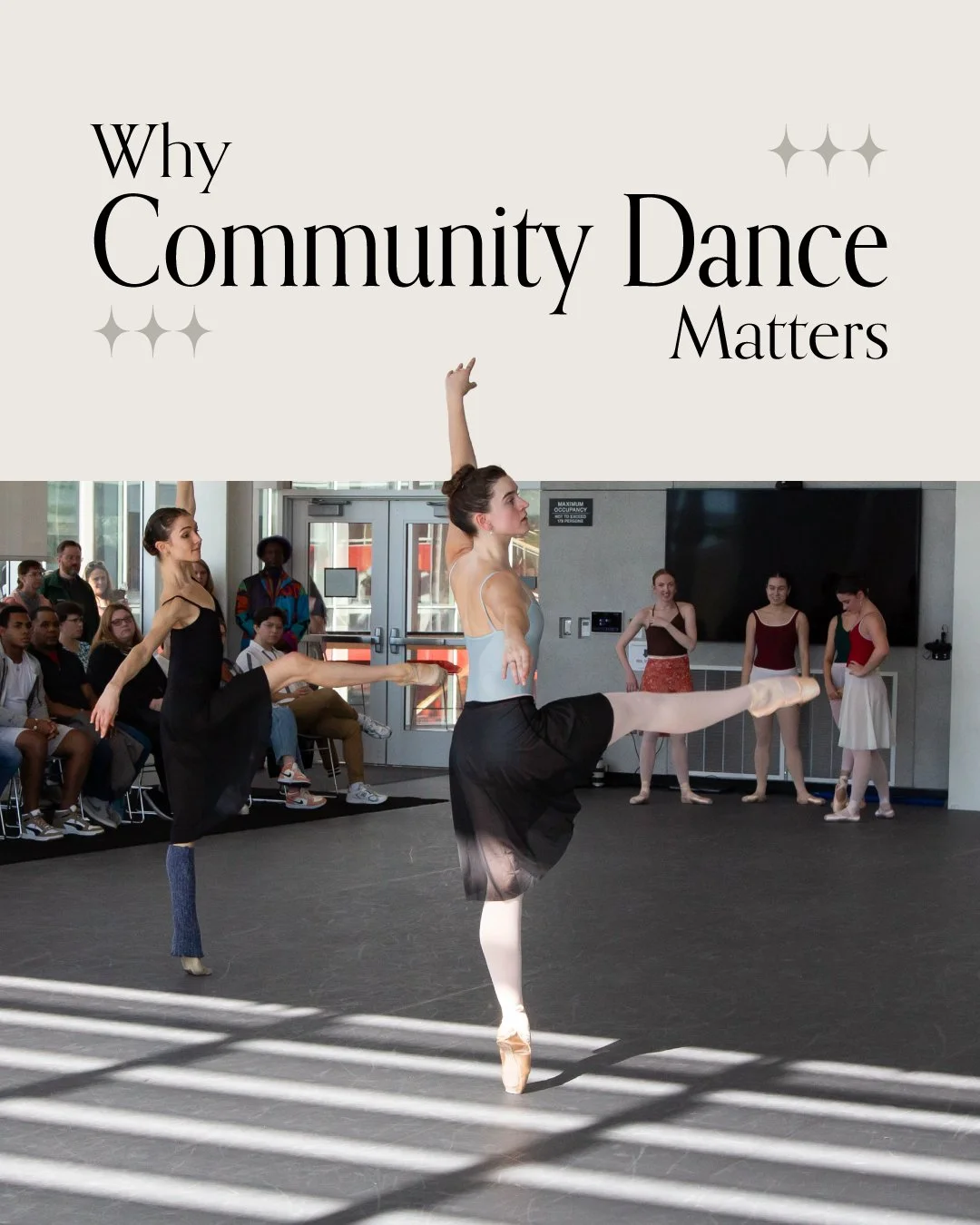 Promoting community dance in Rochester, NY, is one of our key missions. ⤵️

In addition to performing local productions that provide opportunities for young dancers and emerging professionals alike, RCB organizes programs that help community members 