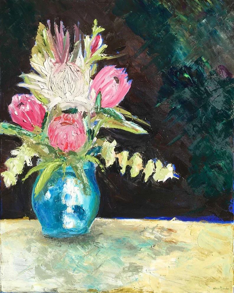 Waratah I (2021)
Medium: oil on board
Size: 42cm x 29.7cm (unframed)