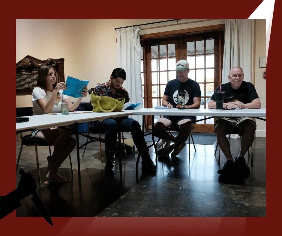 The MCM Cast and Team have been hard at work this week. Here's a quick look at their table read/ work through for Act 2.
Tickets for THE MUSICAL COMEDY MURDERS OF 1940 go on sale September 22nd. You won't want to miss this fun fall comedy!
*link i