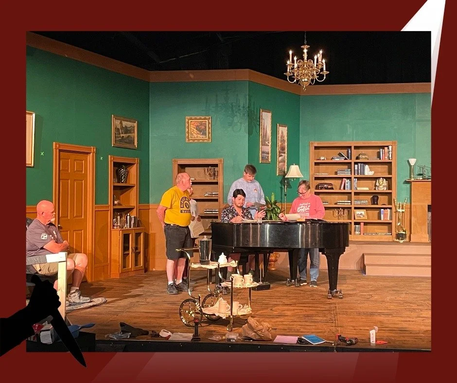 The clock is ticking! 🕰️ And the murderer is still on the loose! 🔪 
Can you help our cast catch the killer... or killers??

MCM opens Friday. Here are some rehearsal photos to help you get excited!!
