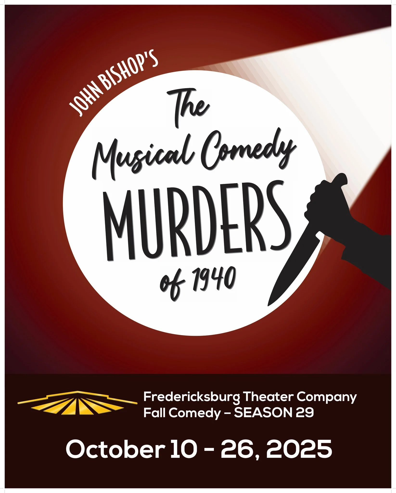 LAST WEEKEND to catch a KILLER show ‼️ 

THE MUSICAL COMEDY MURDERS OF 1940 🔪 🎵 🎭  closes this weekend. Don't let this production get away from you! Get your tickets now.
🎟️ 🎟️ 
830.997.3588
https://www.fbgtc.org/