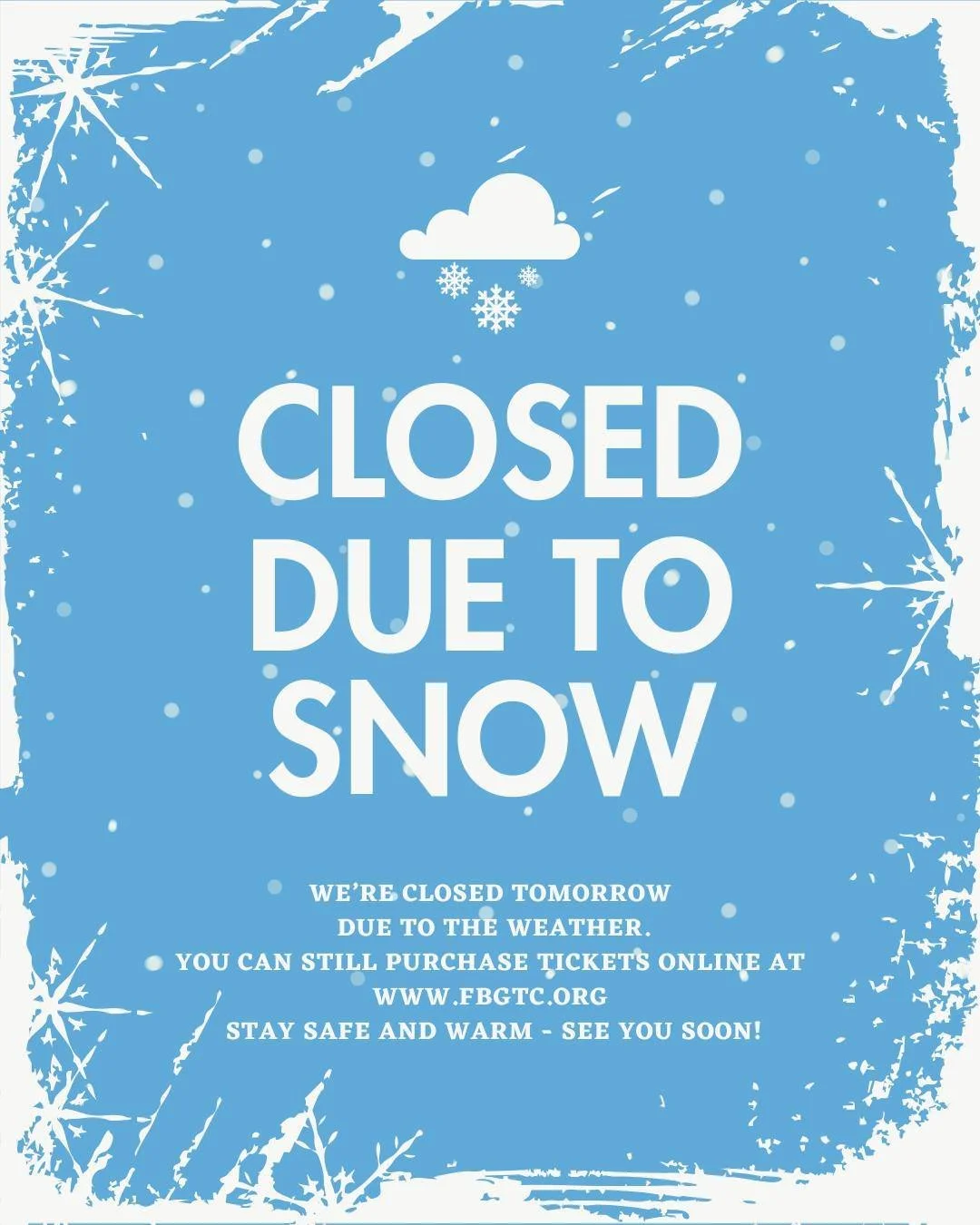Snow day! ❄️
Due to inclement weather, FTC will be closed Monday, January 26.

But the show must go on&hellip; online! 🎟️ Tickets for My Fair Lady are still on sale at www.fbgtc.org
.
We&rsquo;ll reopen Tuesday, January 27&mdash;refreshed, ready, an