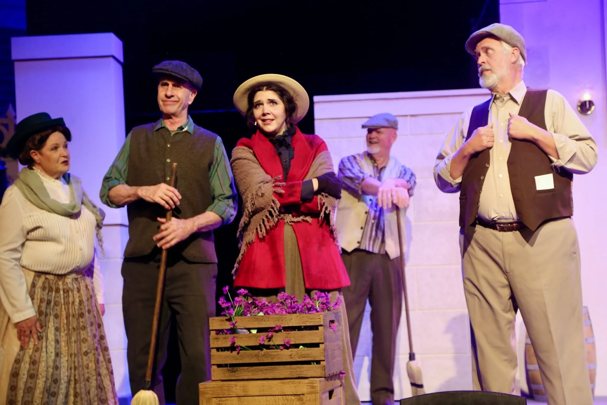 FINAL WEEKEND of the sold out run of MY FAIR LADY continues tonight! Thank you to everyone who has supported us this production. 
We are so grateful to our LOVERLY patrons, donors, and volunteers. 
🌸 🎩 💜