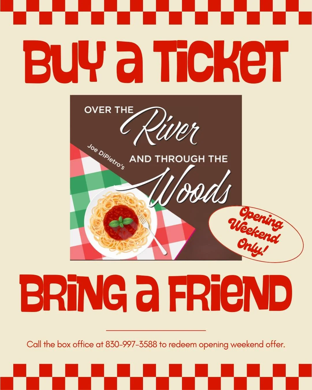 🇮🇹 Mangia! There&rsquo;s always room for one more at the table. 🍝

We are officially ONE WEEK away from opening night of Over the River and Through the Woods! 🎭 To celebrate, we&rsquo;re bringing that big-family energy to the theater with a speci