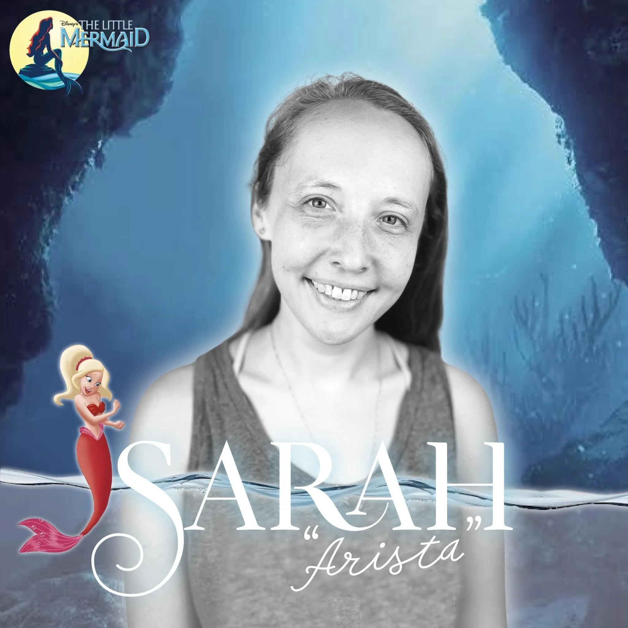 MEET SARAH! 🧜&zwj;♀️🎶🫧🌊
She&rsquo;ll be bringing Arista- one of Ariel&rsquo;s many sisters- to life in Disney&rsquo;s The Little Mermaid this summer! Sarah is from San Antonio, which means she&rsquo;s driving back and forth almost daily to join u