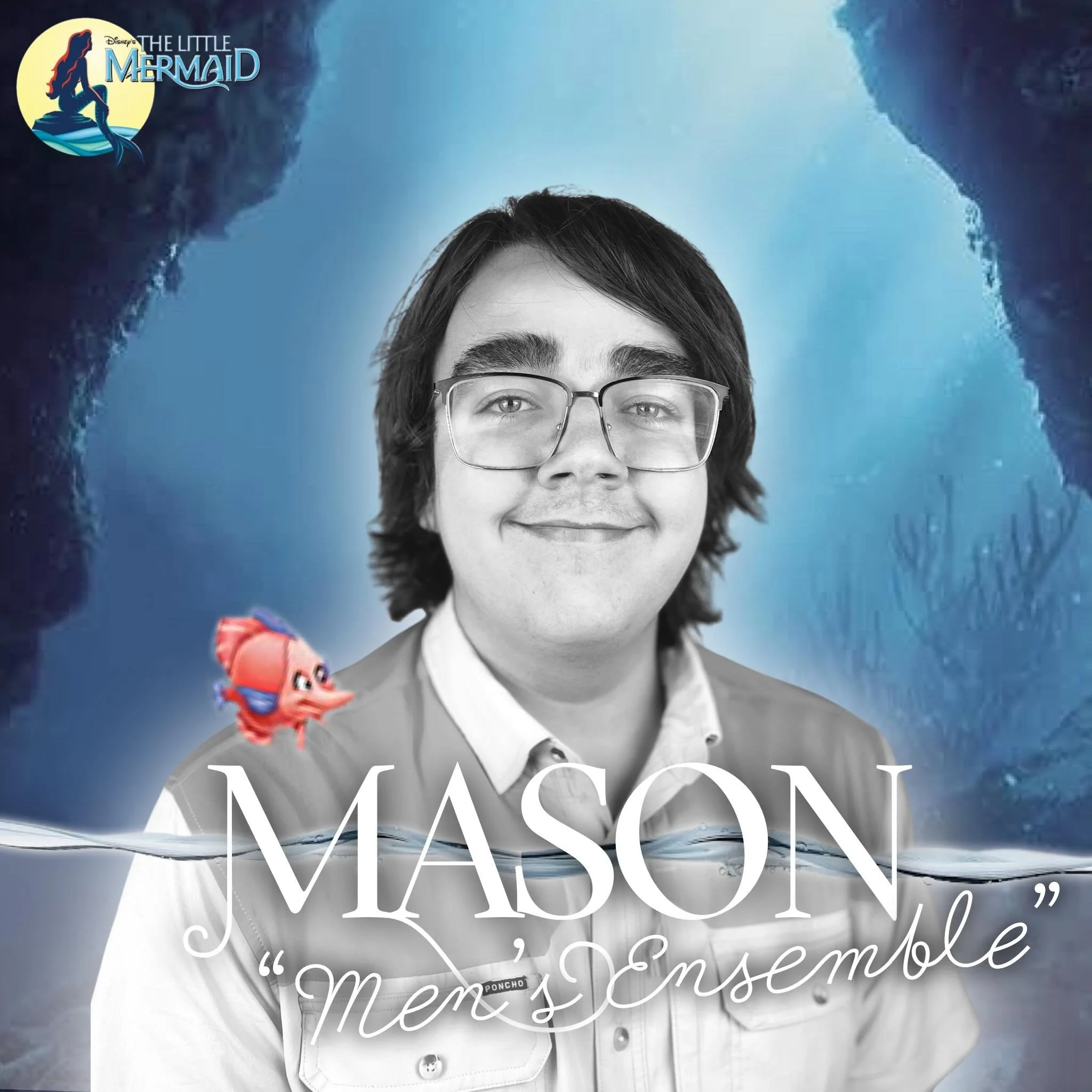 MEET MASON! 🎶🎭🫧🎤
He&rsquo;s a part of the men&rsquo;s ensemble for this summer&rsquo;s #TheLittleMermaid! Mason is a sophomore at FHS and is in the band, a skill that will definitely come in handy for our &ldquo;hot crustacean band!&rdquo; See Ma