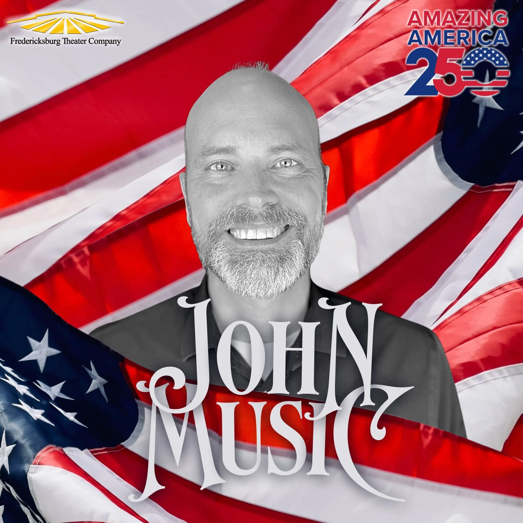 John Music is another member of the Amazing America 250 cast! 🇺🇸🎶🎭
He last graced our stage in My Fair Lady as Colonel Pickering, and we couldn&rsquo;t wait for him to return. Mr. Music is indeed aptly named, and you won&rsquo;t want to miss his 