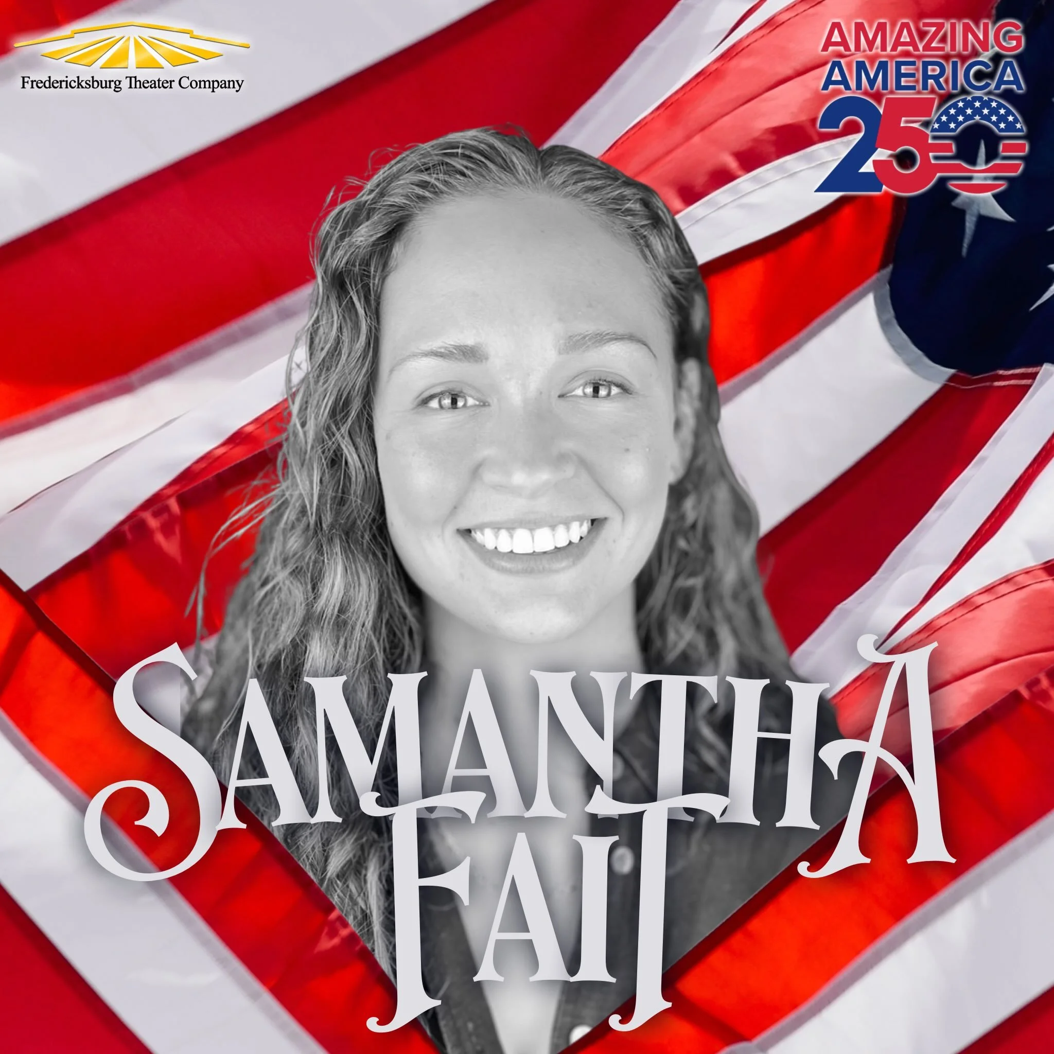 Our Amazing America 250 cast wouldn&rsquo;t be complete without Samantha Fait! 🇺🇸🎶🎭
Sam and her family have been involved at FTC for years, always willing to serve on stage or behind the scenes. It&rsquo;s that heart for our theater family that m