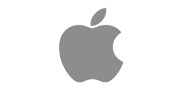 Apple logo on a black background.