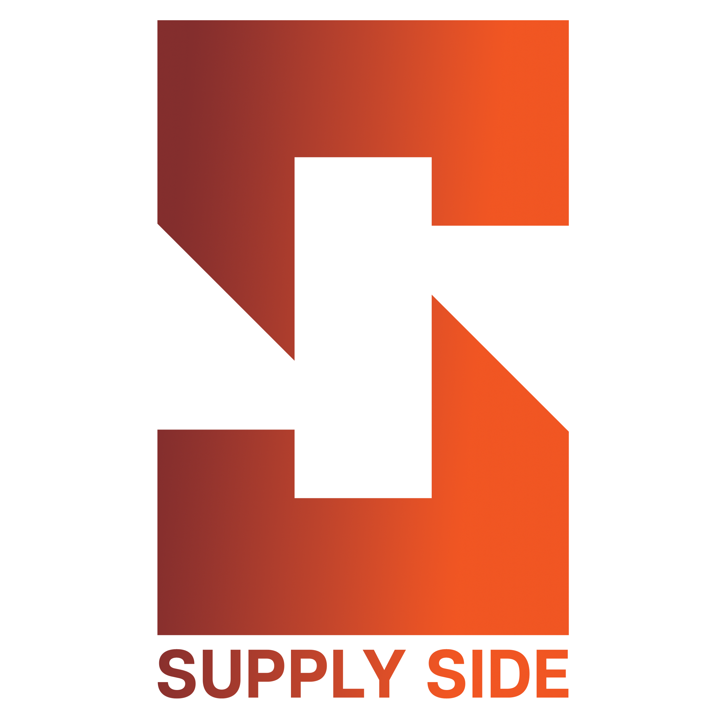 A logo with a gradient orange to red background, with white text that reads 'Supply Side' and smaller red text that reads 'eLPp!'.