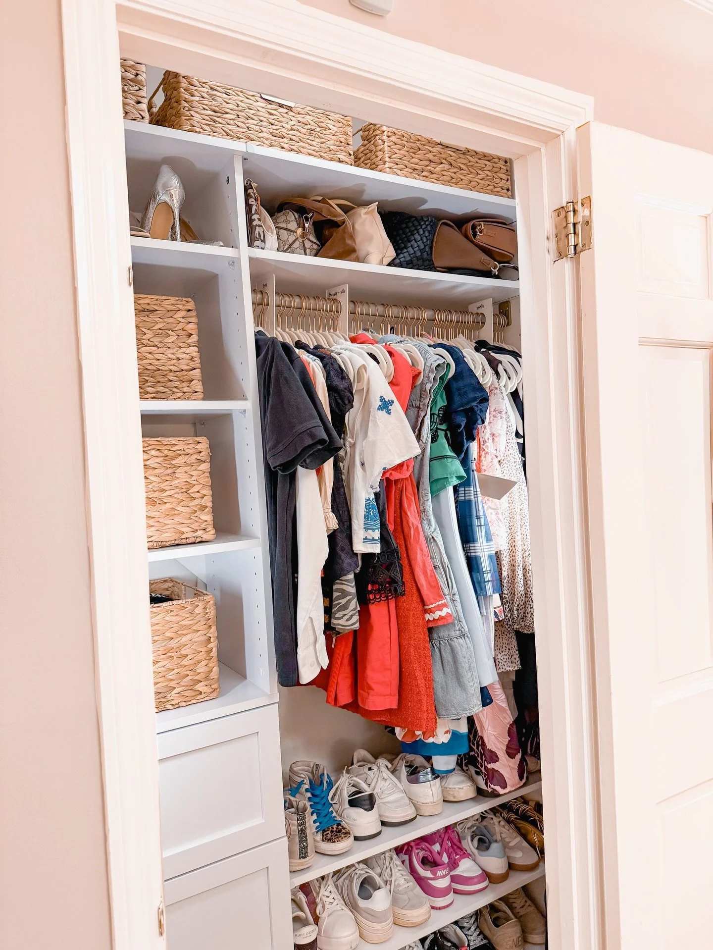 This teen girl&rsquo;s closet got a complete maximization makeover. By adding drawers for folded essentials and shelves to make the most of every inch, now her wardrobe has a proper home and getting dressed is actually enjoyable!

When small spaces a