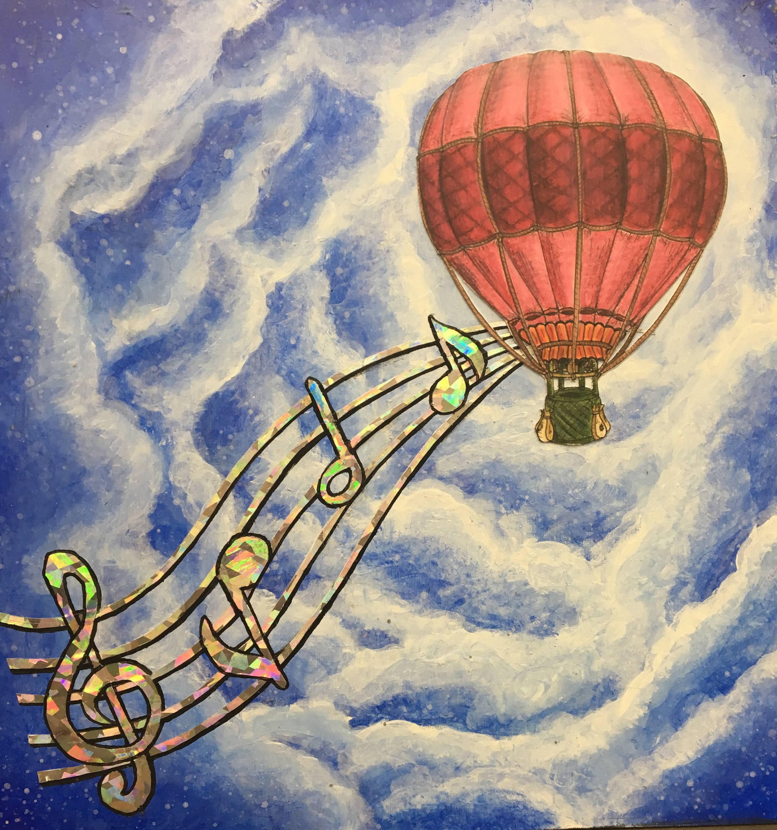 Owl City Inspired - "Hot Air Balloon" Wood Painting
