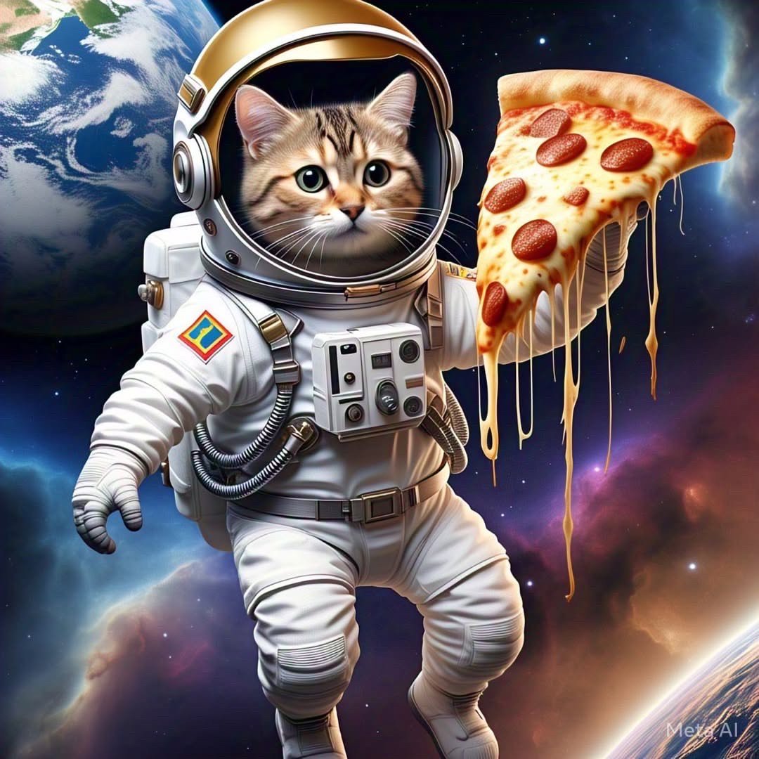 Astronaut Pizza Cat (MetaAI)