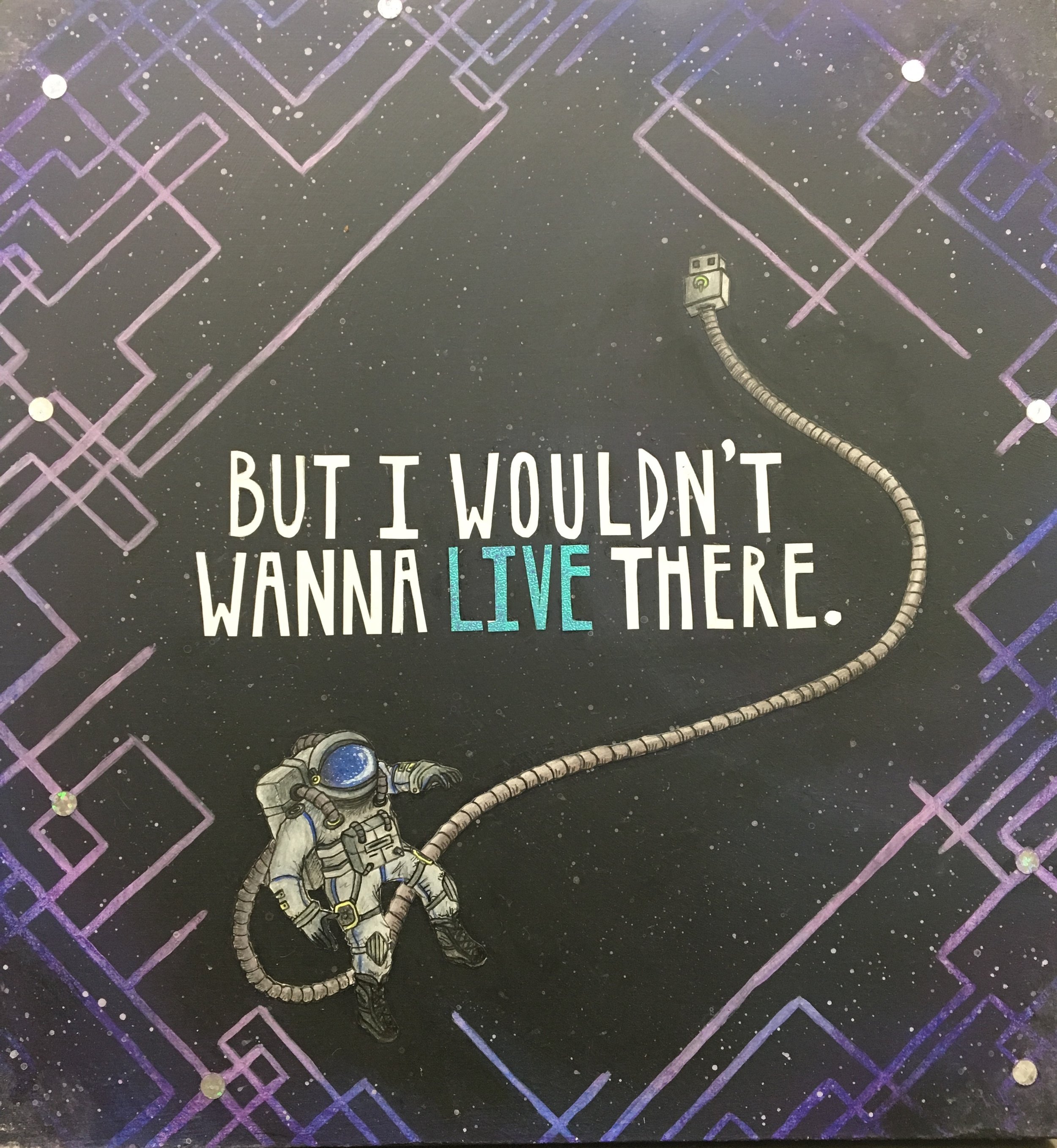 Owl City Inspired - "The Real World" Wood Painting