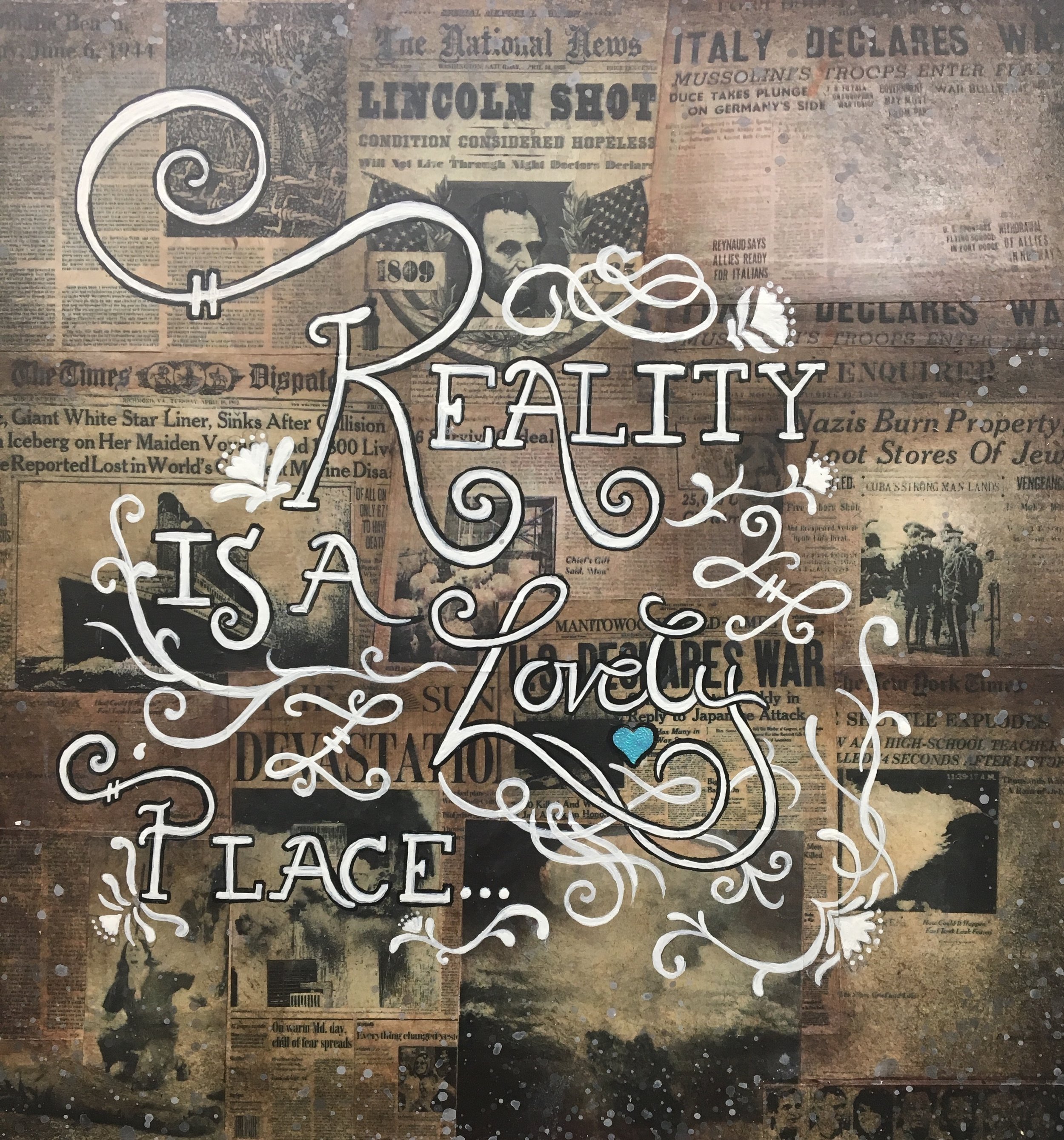 Owl City Inspired - "The Real World" Wood Painting