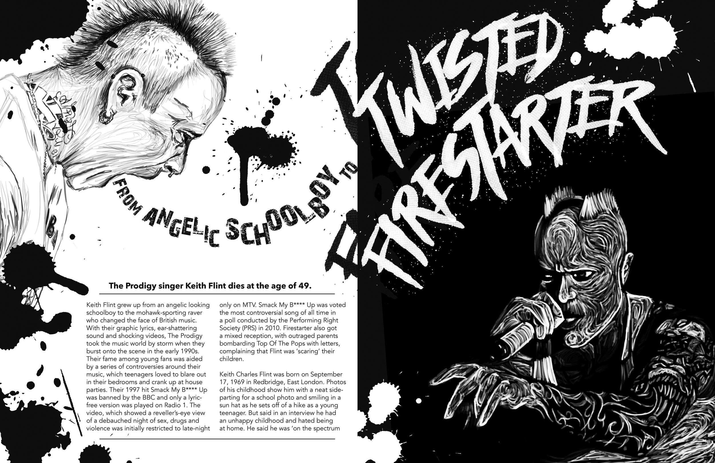 The Prodigy - Keith Flint - Magazine Spread