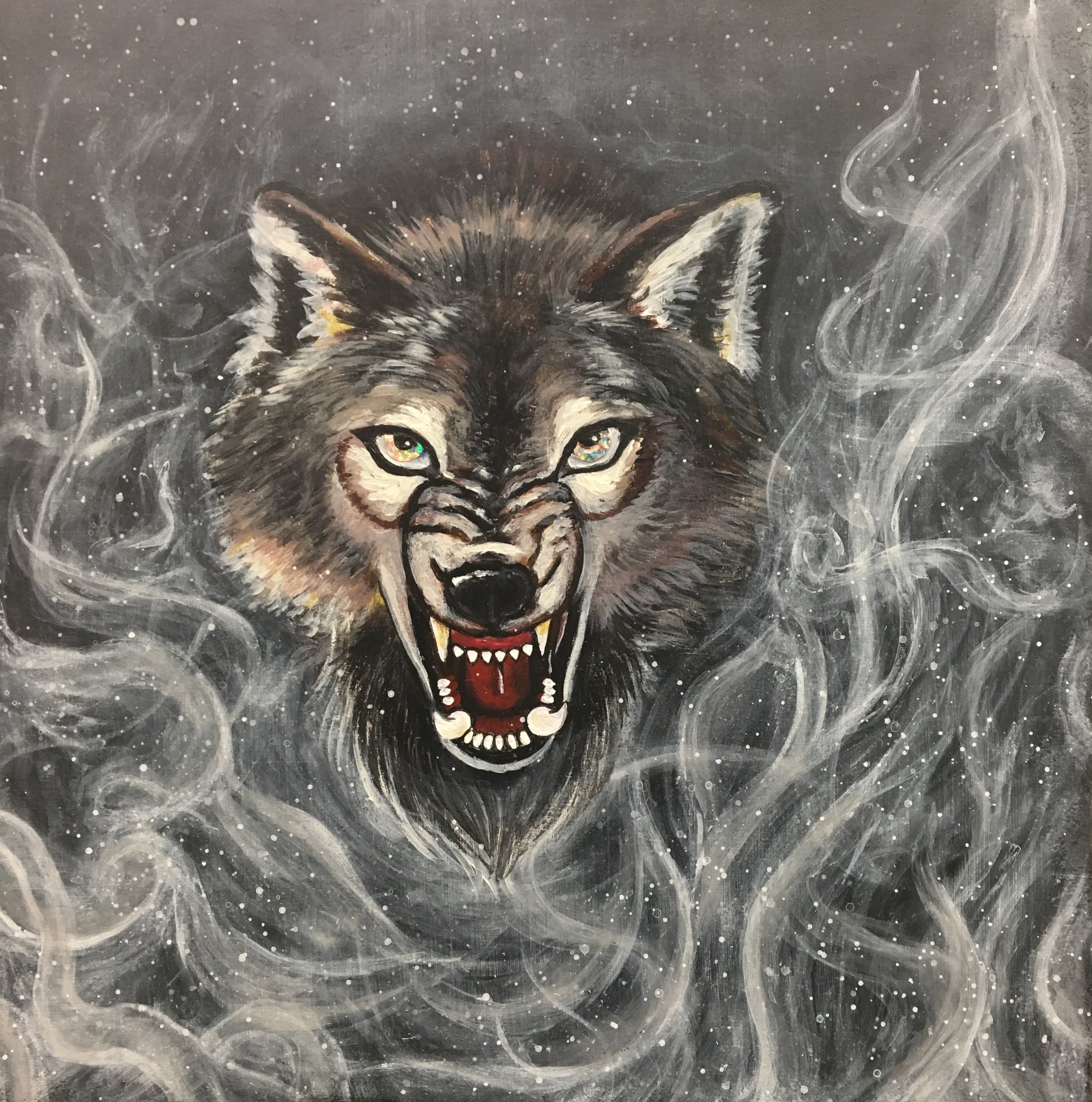 Owl City Inspired - "Wolf Bite" Wood Painting