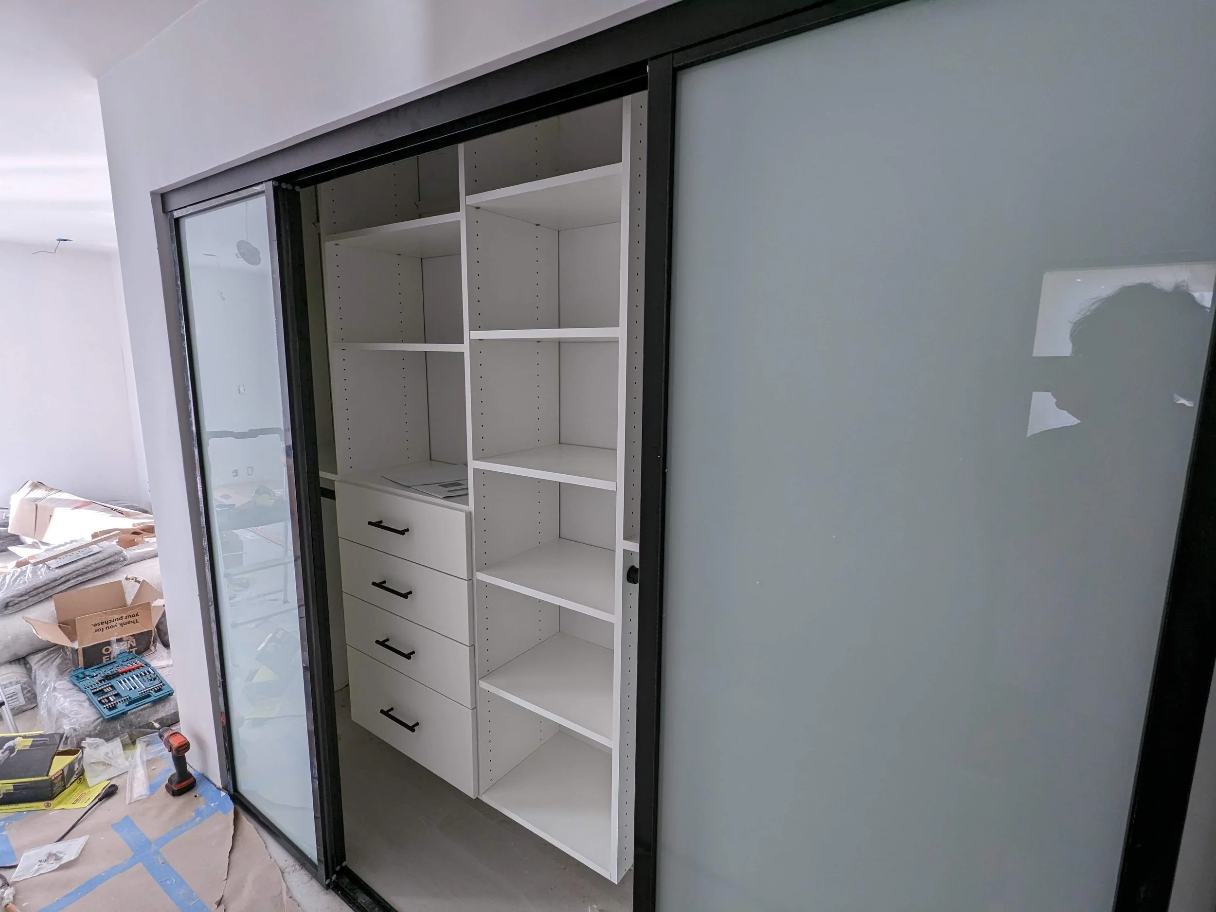 Closet Cabinets Installation with Sliding Doors - Naples, FL