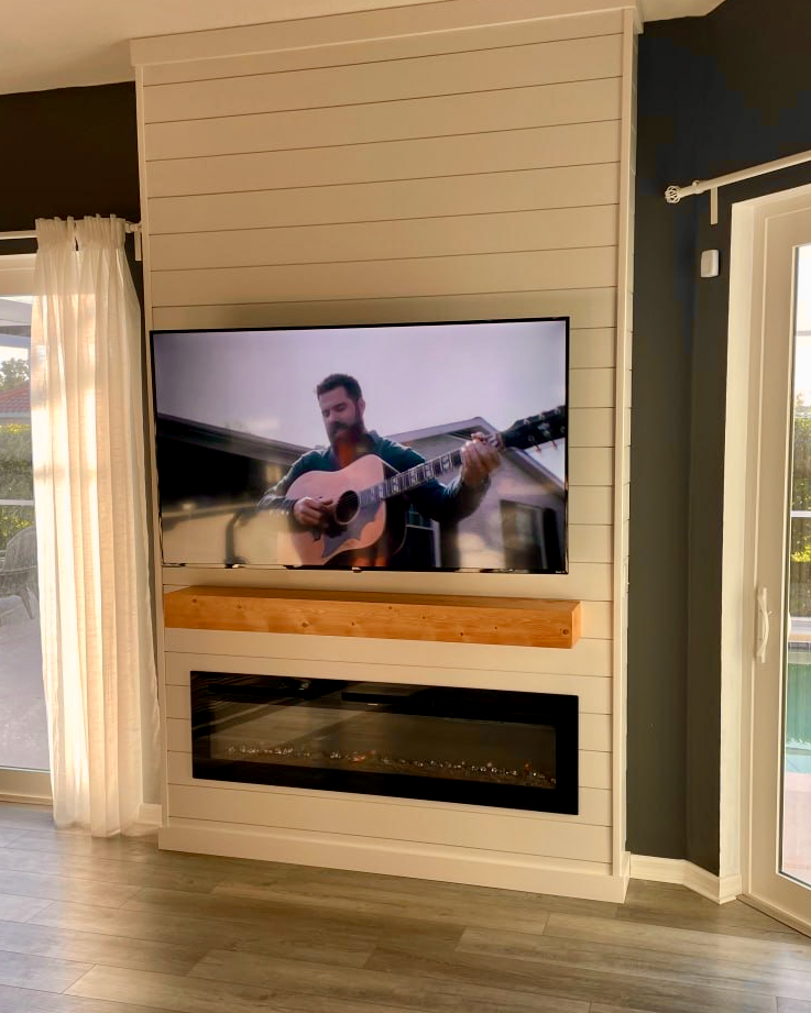 Shiplap Media Wall - Naples, Florida