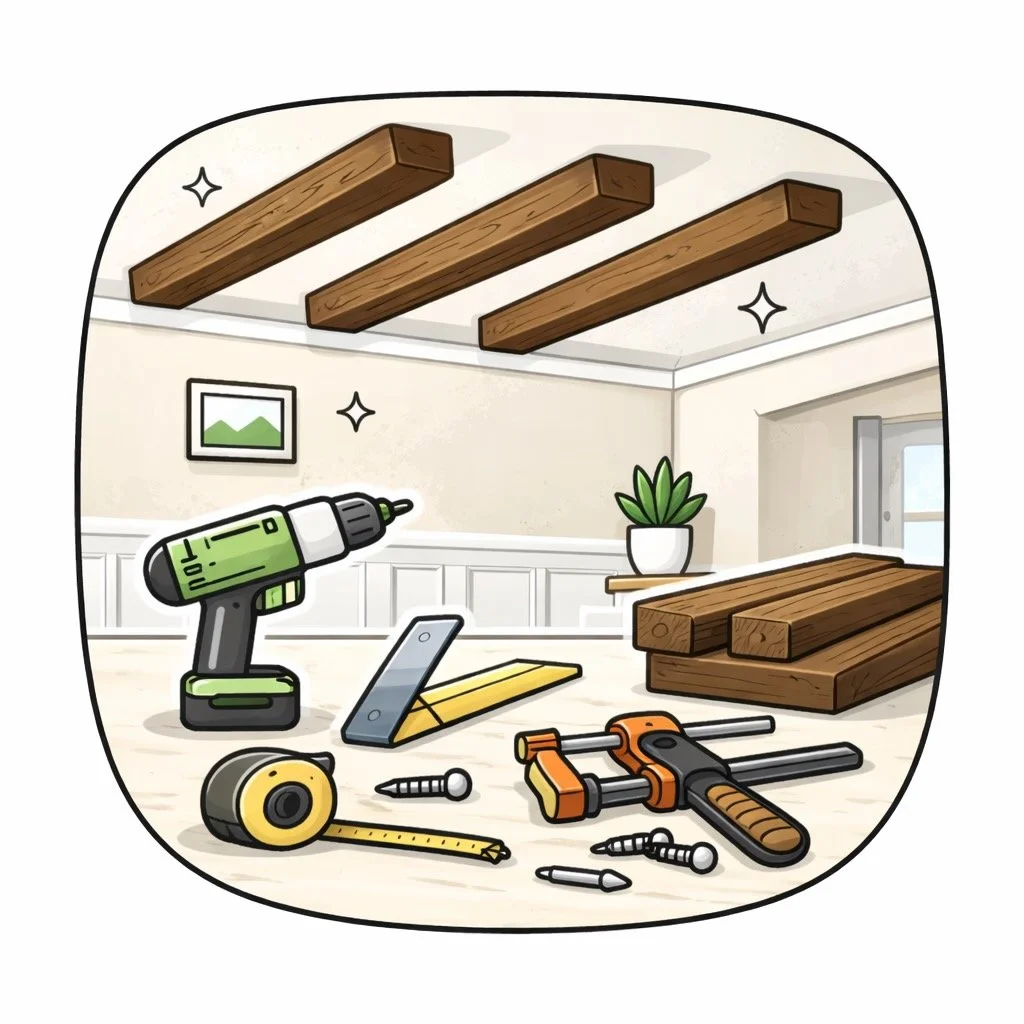 A backyard with a swimming pool, lounge chairs, trees, and a patio with outdoor furniture in front of a beige building with large windows and curtained balconies.