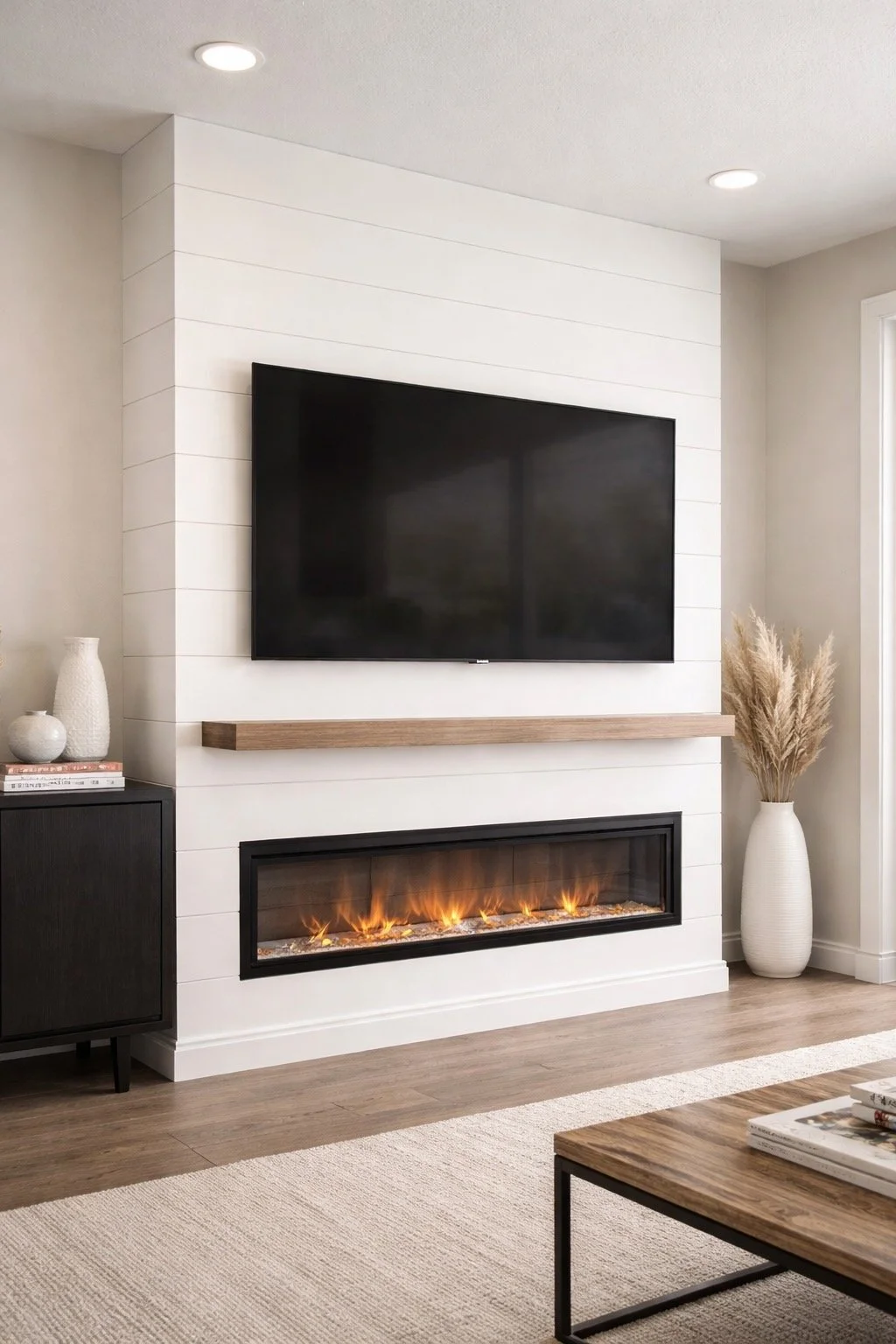 Finish Carpentry Behind Every Fireplace Media Wall – Florida Homes