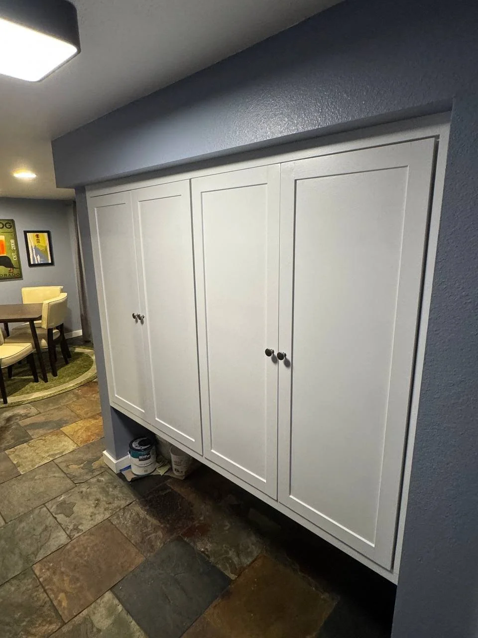 wall-mounted custom built-in cabinet with shaker doors Tampa Florida
