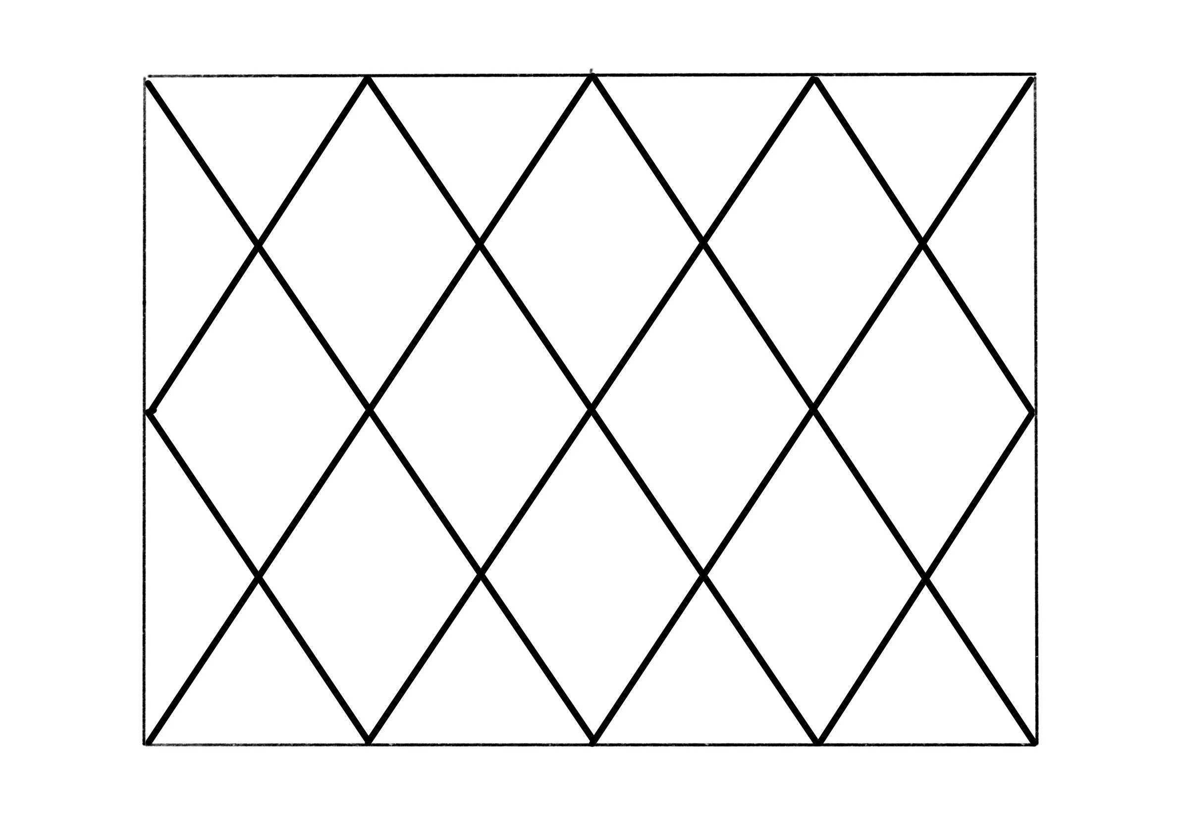 Black geometric diamond pattern on a white background.