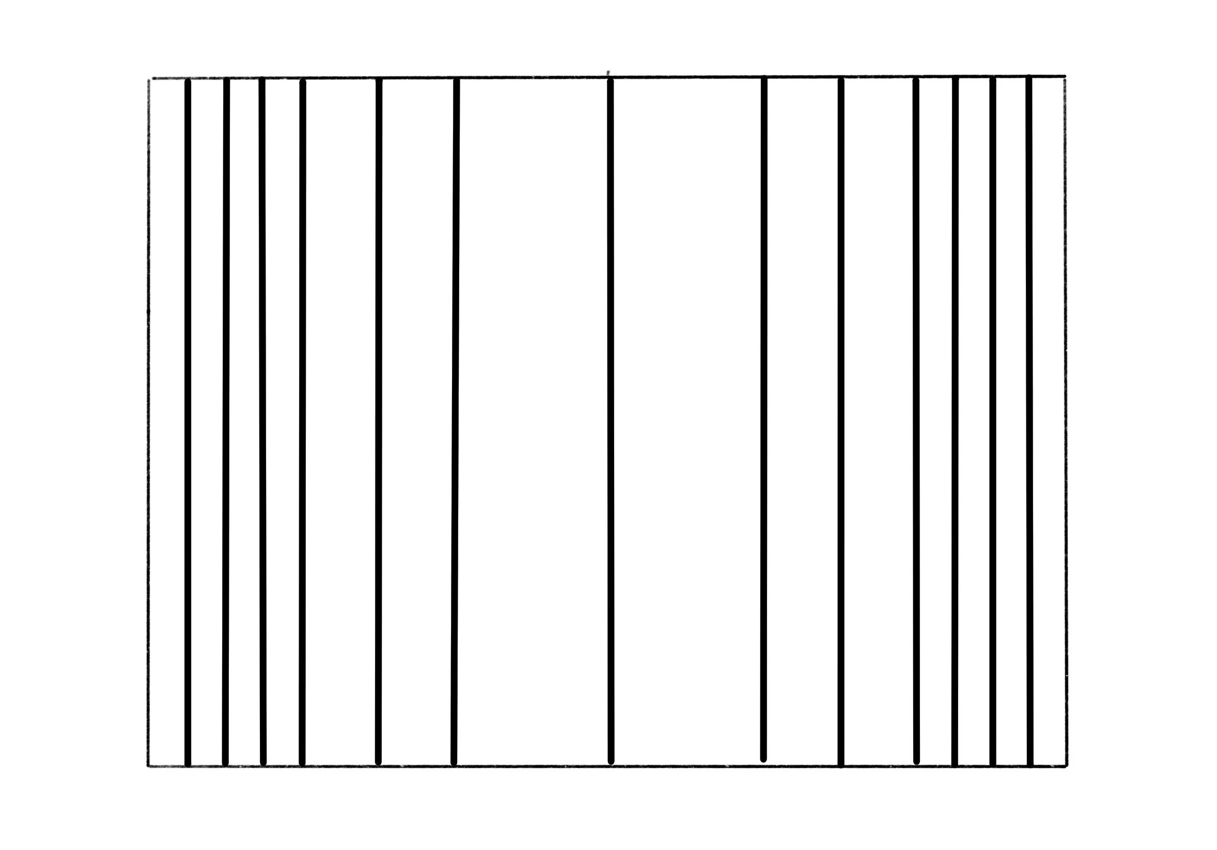 An illustration of wooden planks or slats arranged vertically.