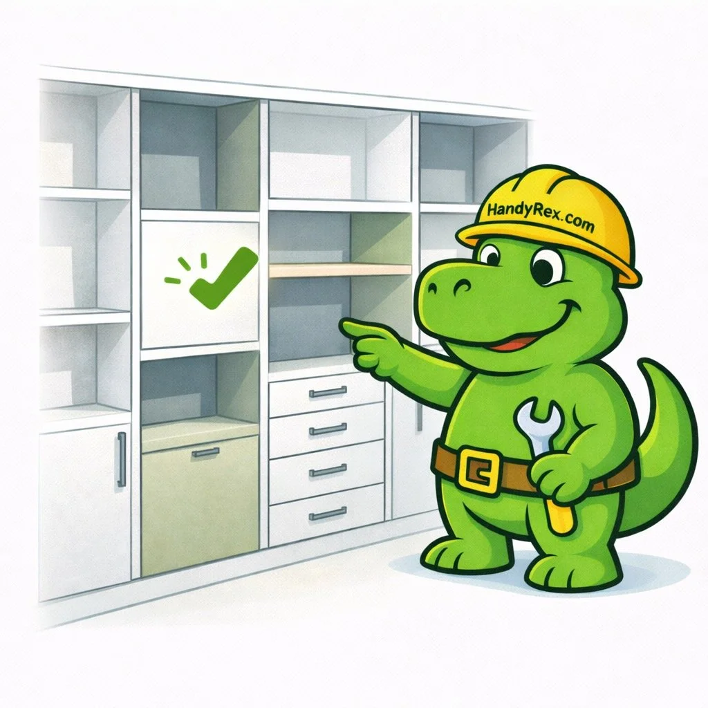 Entryway with white bench, storage shelves, and window with wreath, next to glass door leading outside, with hooks and decorative pillows