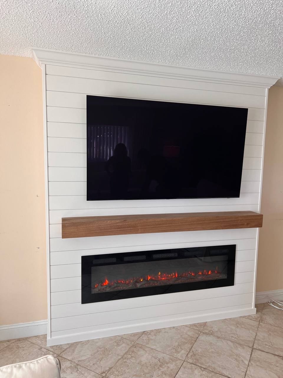 Shiplap Fireplace Media Wall - Bradenton, Tampa Area