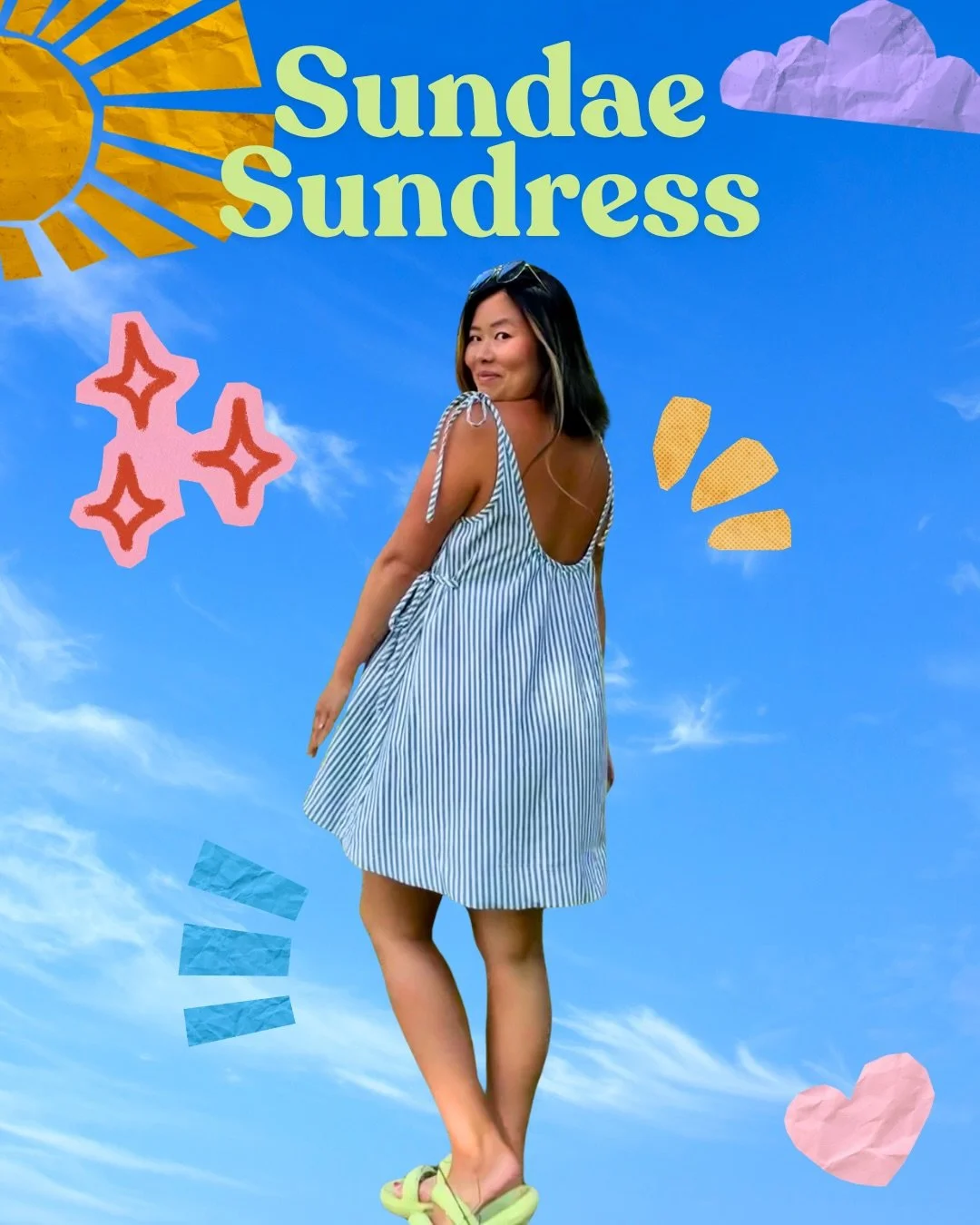 Meet the Sundae Sundress 🍨

I designed this dress in the height of summer when it was 33 C every day - I wanted to make myself a dress to wear when it&rsquo;s so hot that you don&rsquo;t want your clothes to touch your body. The Sundae is a breezy t
