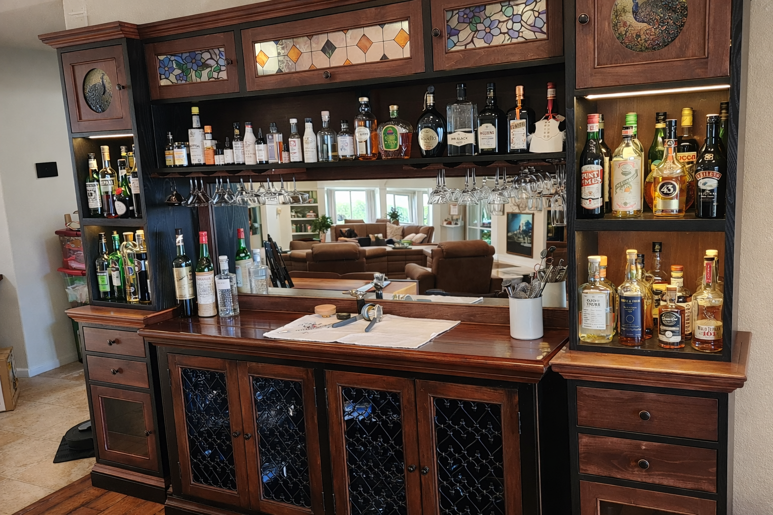 Home Bar, Fully Stocked