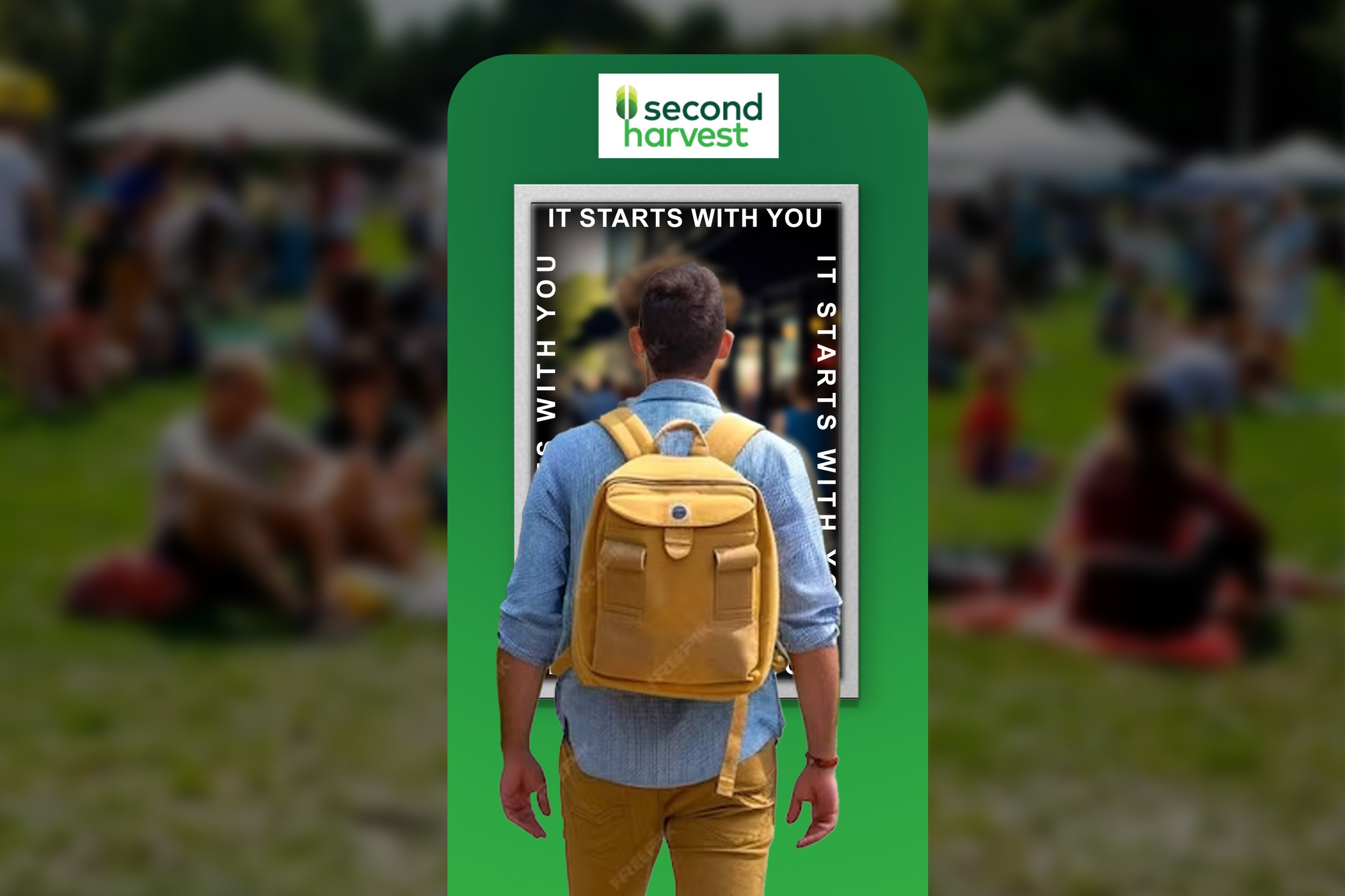Mirror popup mockup placed outside the tents