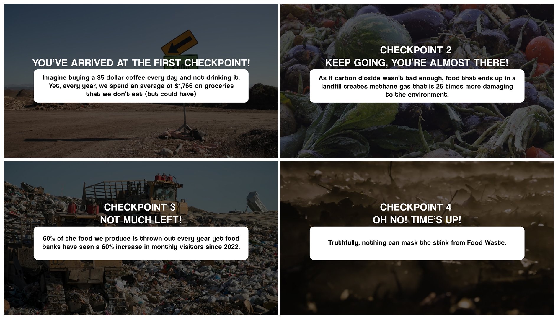 Checkpoints in the game - mockup