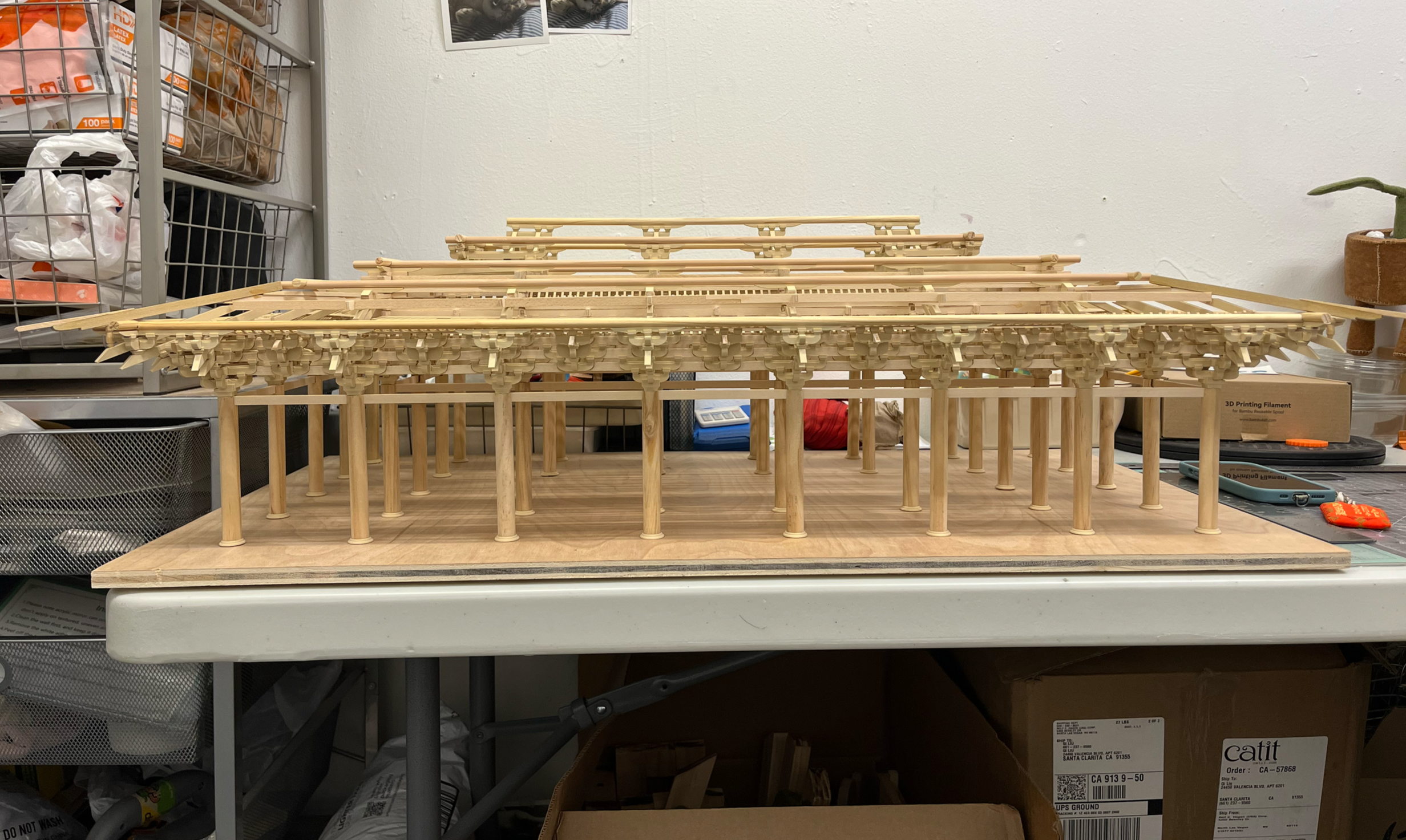 The current phase of the research involves studying relevant literature on traditional Chinese architecture and utilizing 3D modeling tools to assist in understanding the temple’s complex structural system. Based on this research, a one-quarter scale