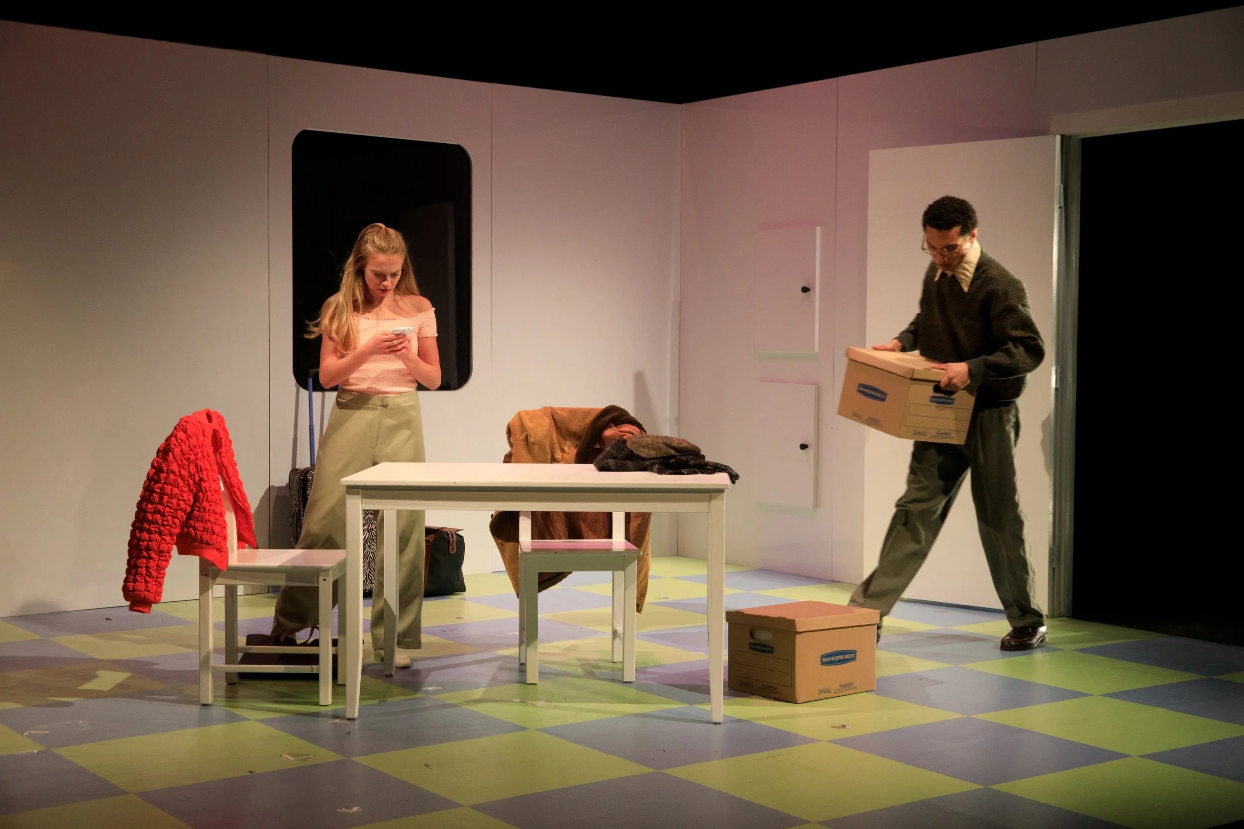 Love & Information is a 90-minute contemporary expressionist play directed by Nancy Keystone and written by Caryl Churchill. Composed of dozens of brief scenes, the play unfolds with a fast-paced rhythm, vividly and elegantly capturing the fragments 