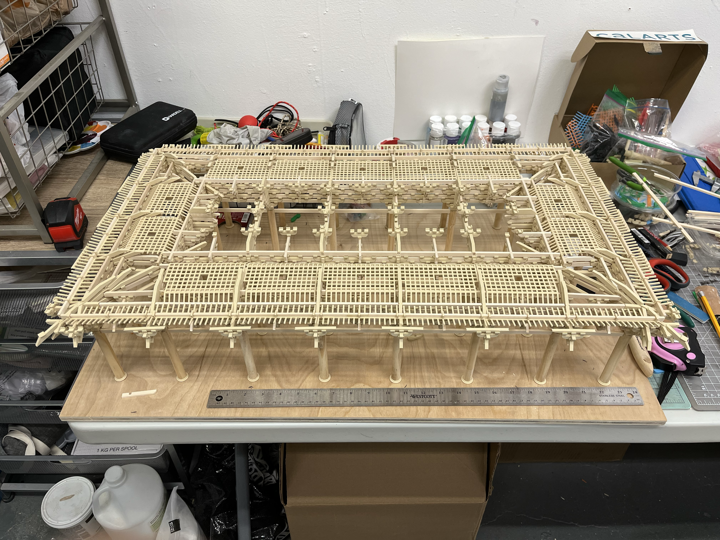 The current phase of the research involves studying relevant literature on traditional Chinese architecture and utilizing 3D modeling tools to assist in understanding the temple’s complex structural system. Based on this research, a one-quarter scale