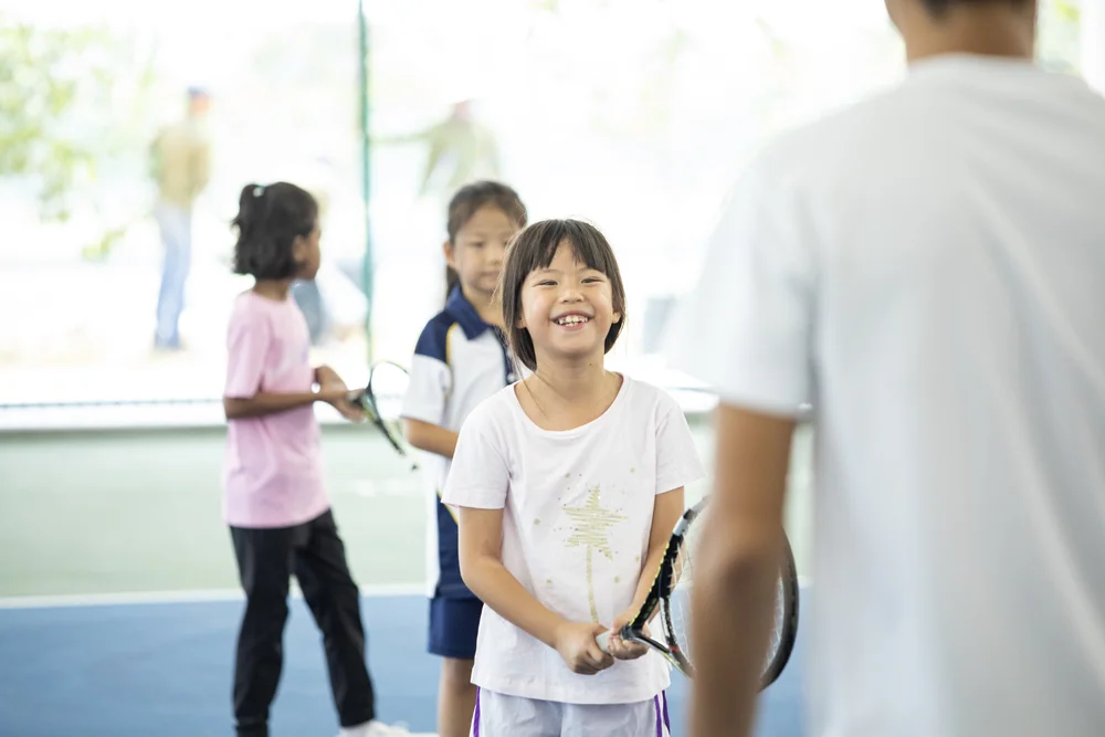 Kids tennis day camp group activity at Mouratoglou Academy Malaysia