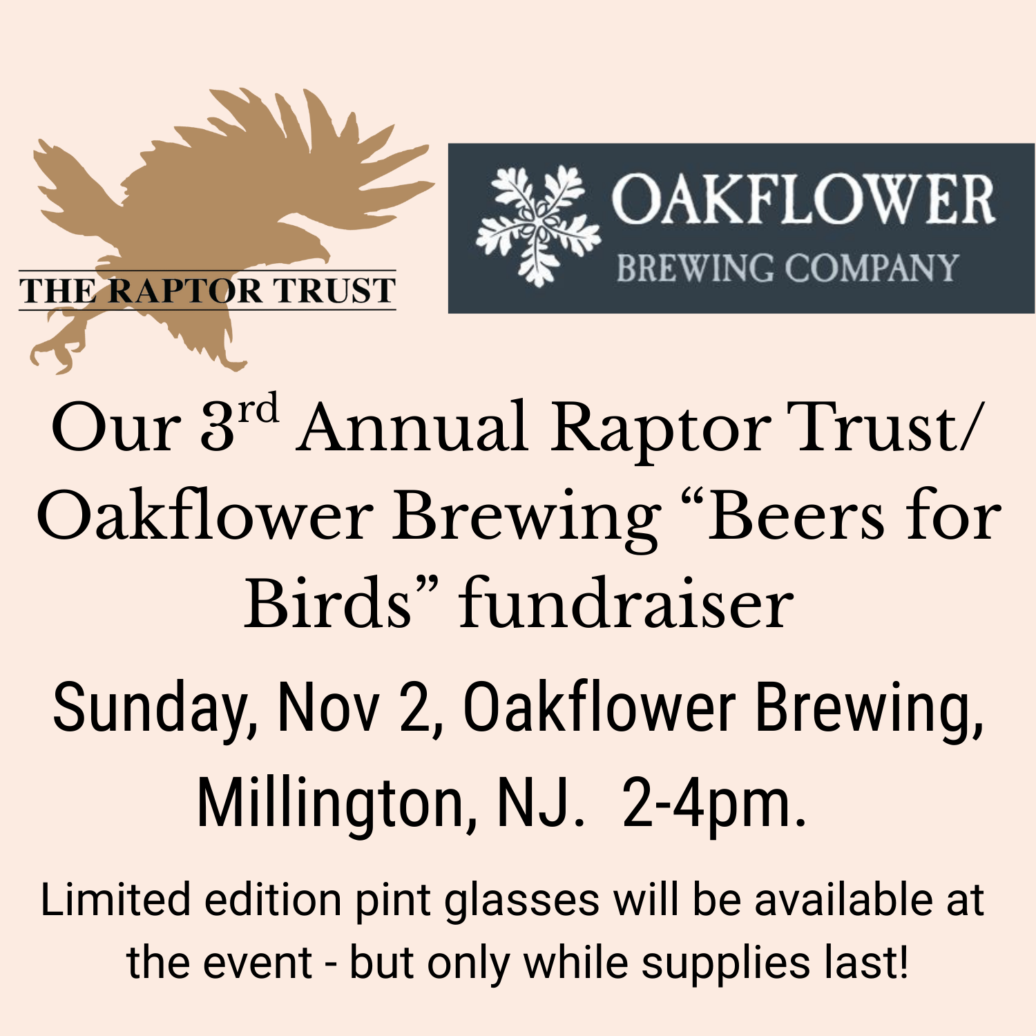 Oakflower Brewing/Raptor Trust 3rd Annual Fundraiser