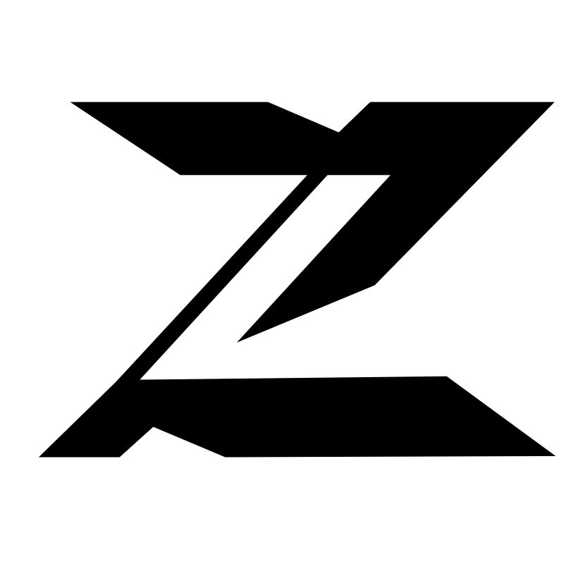 A stylized white Z on a black background.