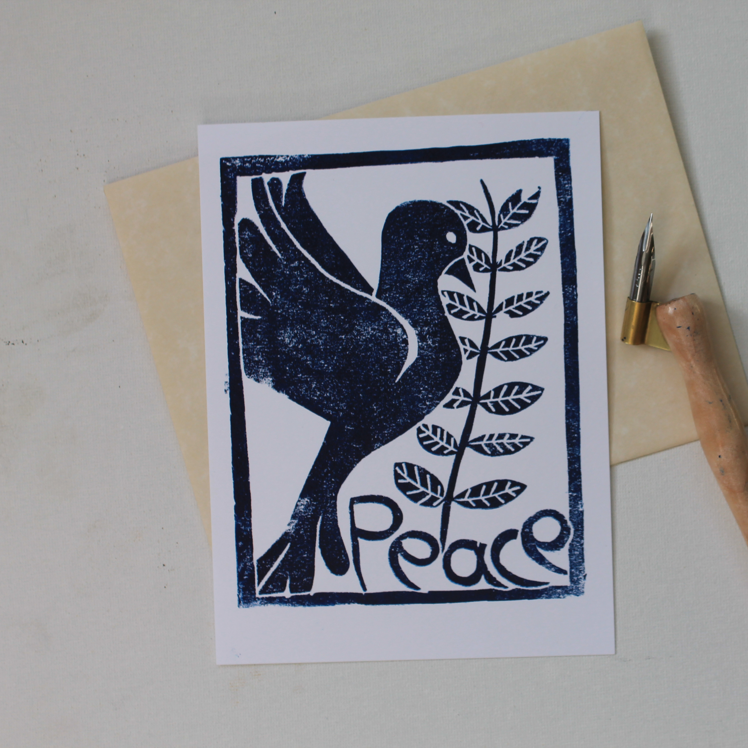 Dove and Olive Leaf Print