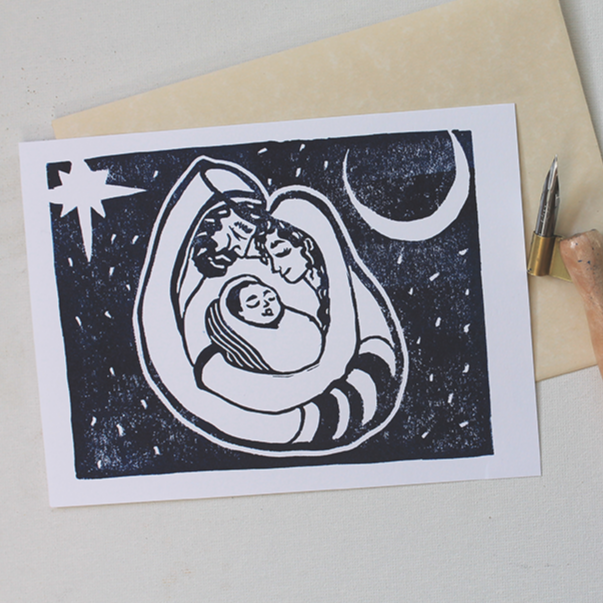 "In My Heart" Linoleum Relief Print