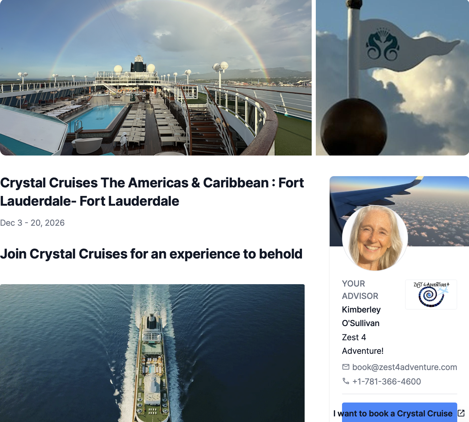 Crystal Cruises The Americas & Caribbean
