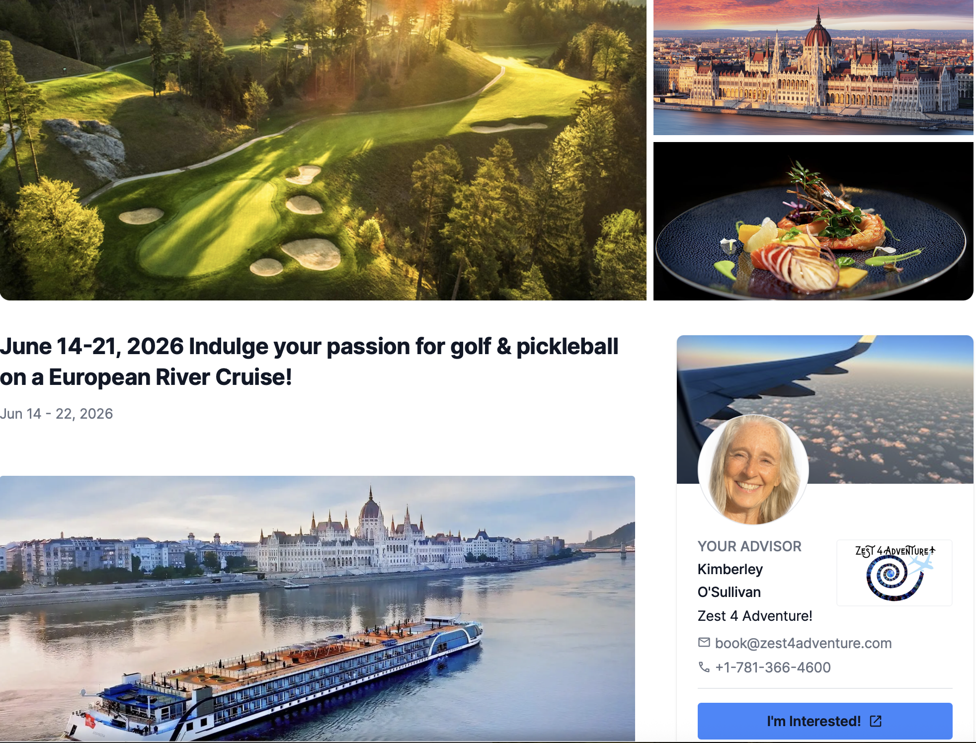 Golf &amp; Pickleball River Cruise with AMA Waterways