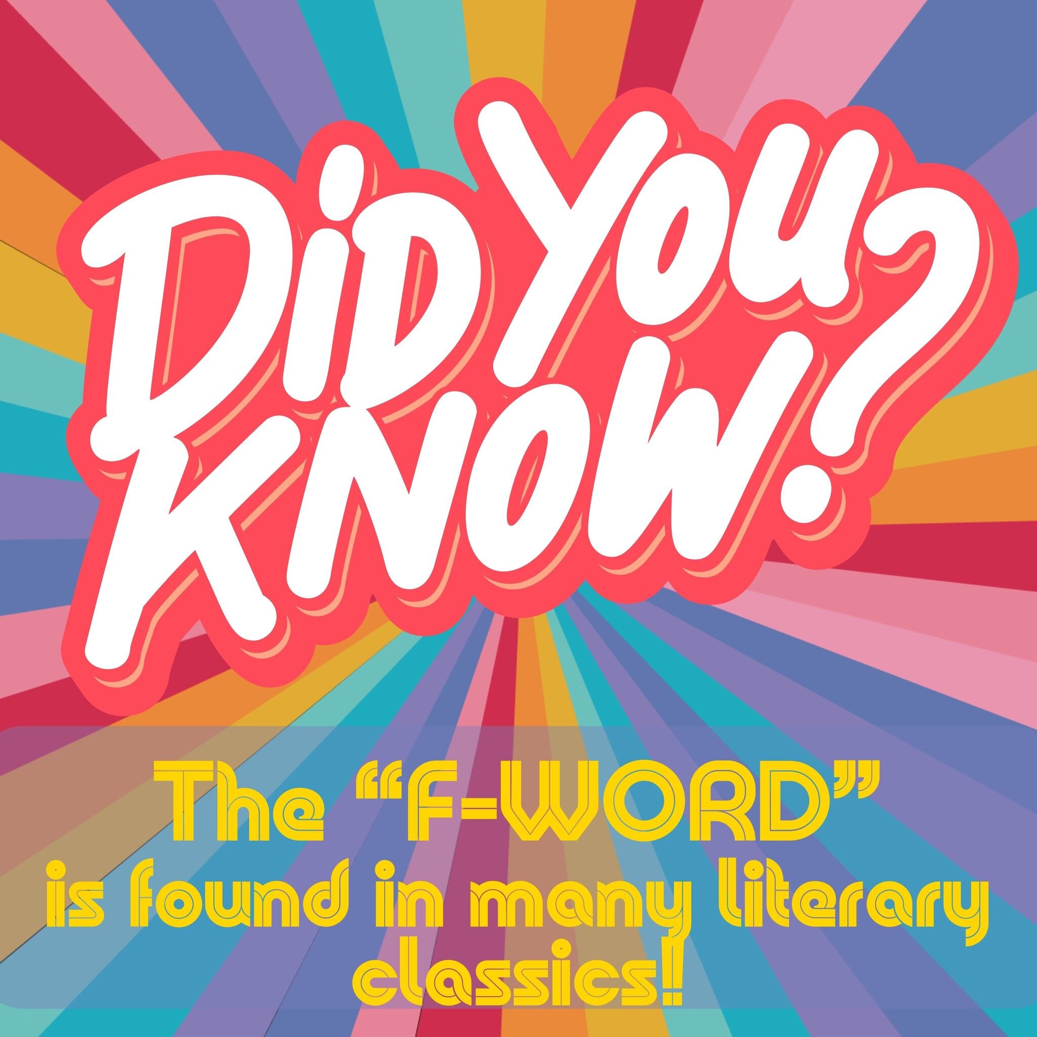 The &quot;F Word&quot; in the World of Words! 

Hello, book buffs! 📖Did you know that even famous authors like Mark Twain and D.H. Lawrence decided to invite the &quot;F word&quot; to their literary parties? It's like an unconventional guest, poppin